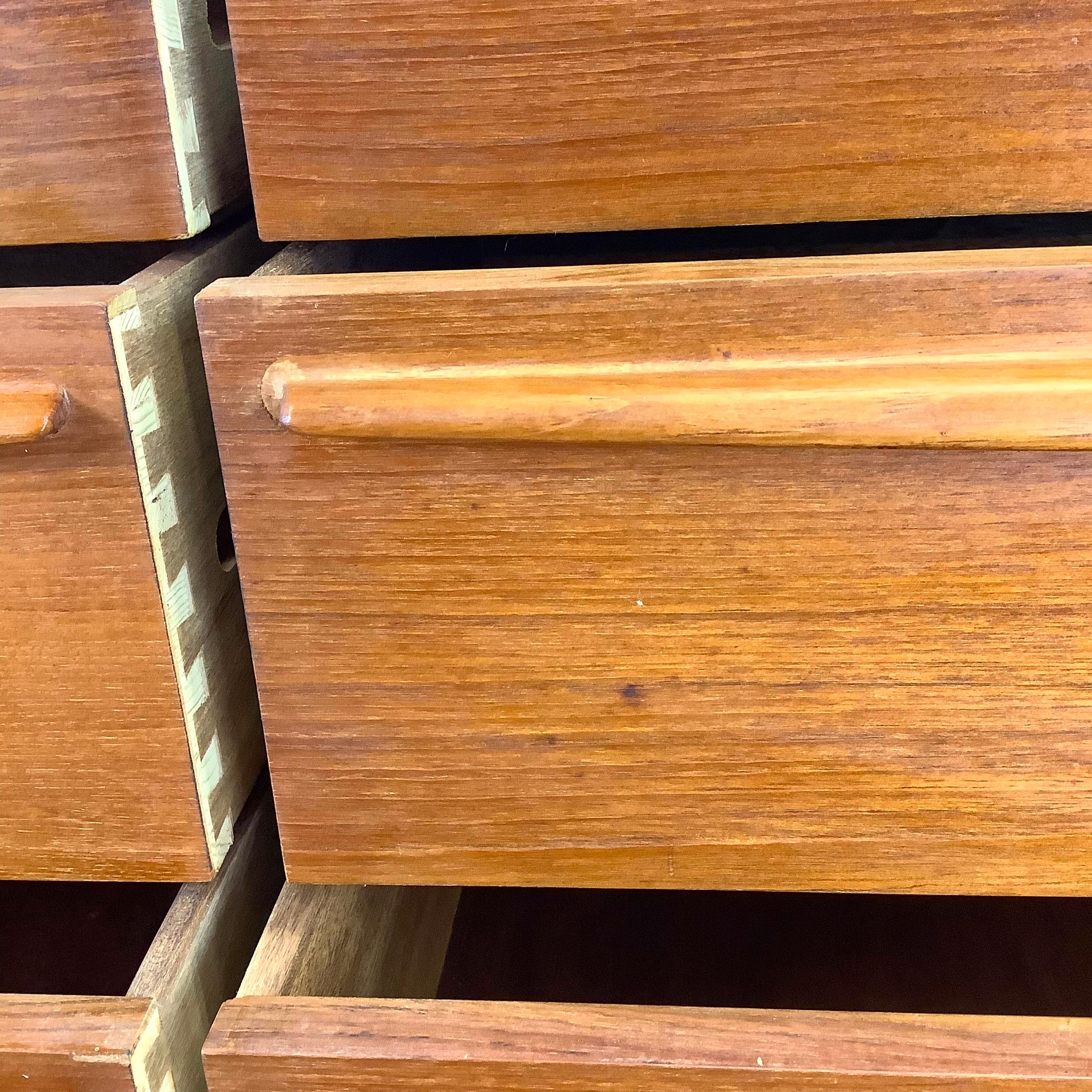 Scandinavian Modern Eight Drawer Teak Dresser by Lyby Møbler 8
