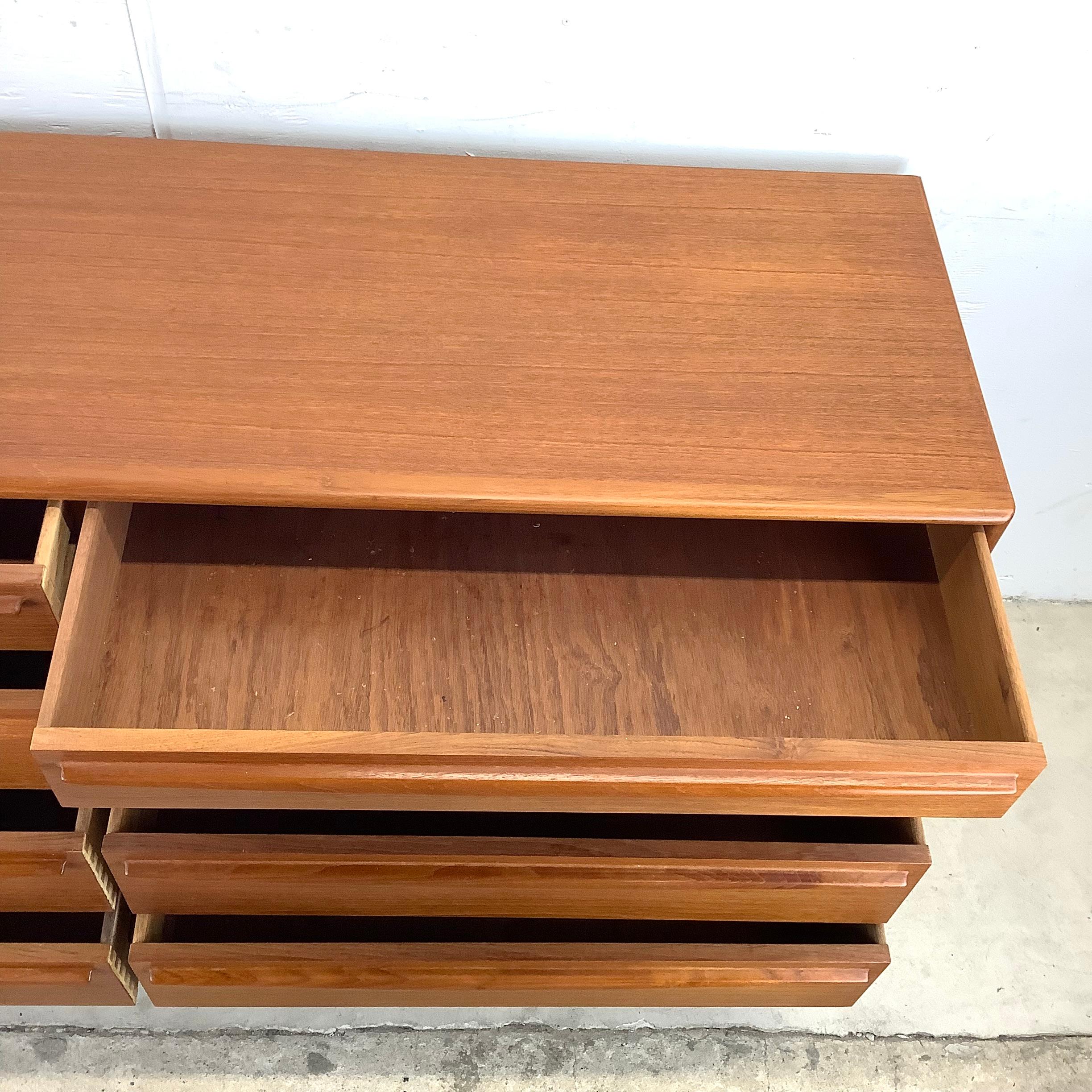 Scandinavian Modern Eight Drawer Teak Dresser by Lyby Møbler 9