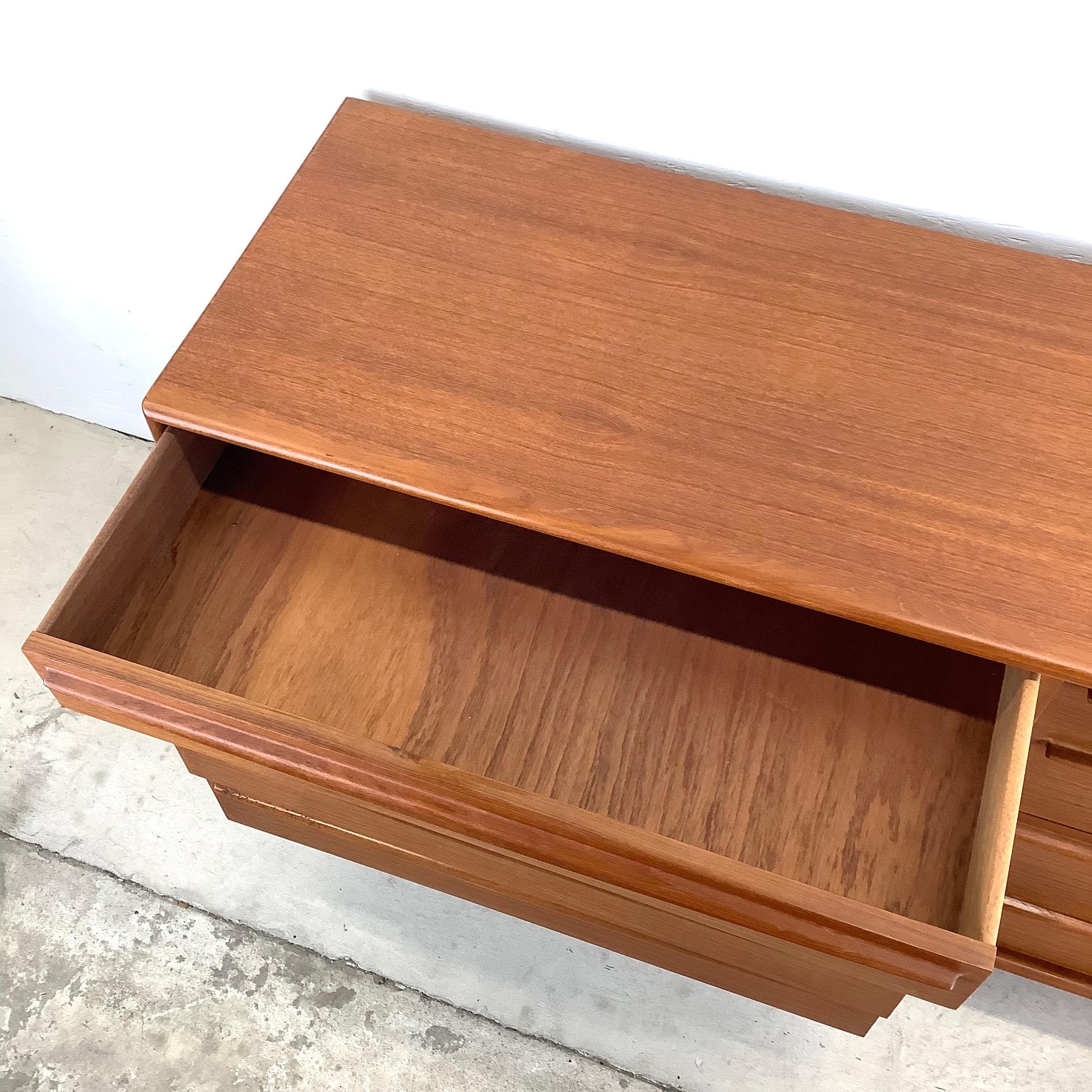 Scandinavian Modern Eight Drawer Teak Dresser by Lyby Møbler 10