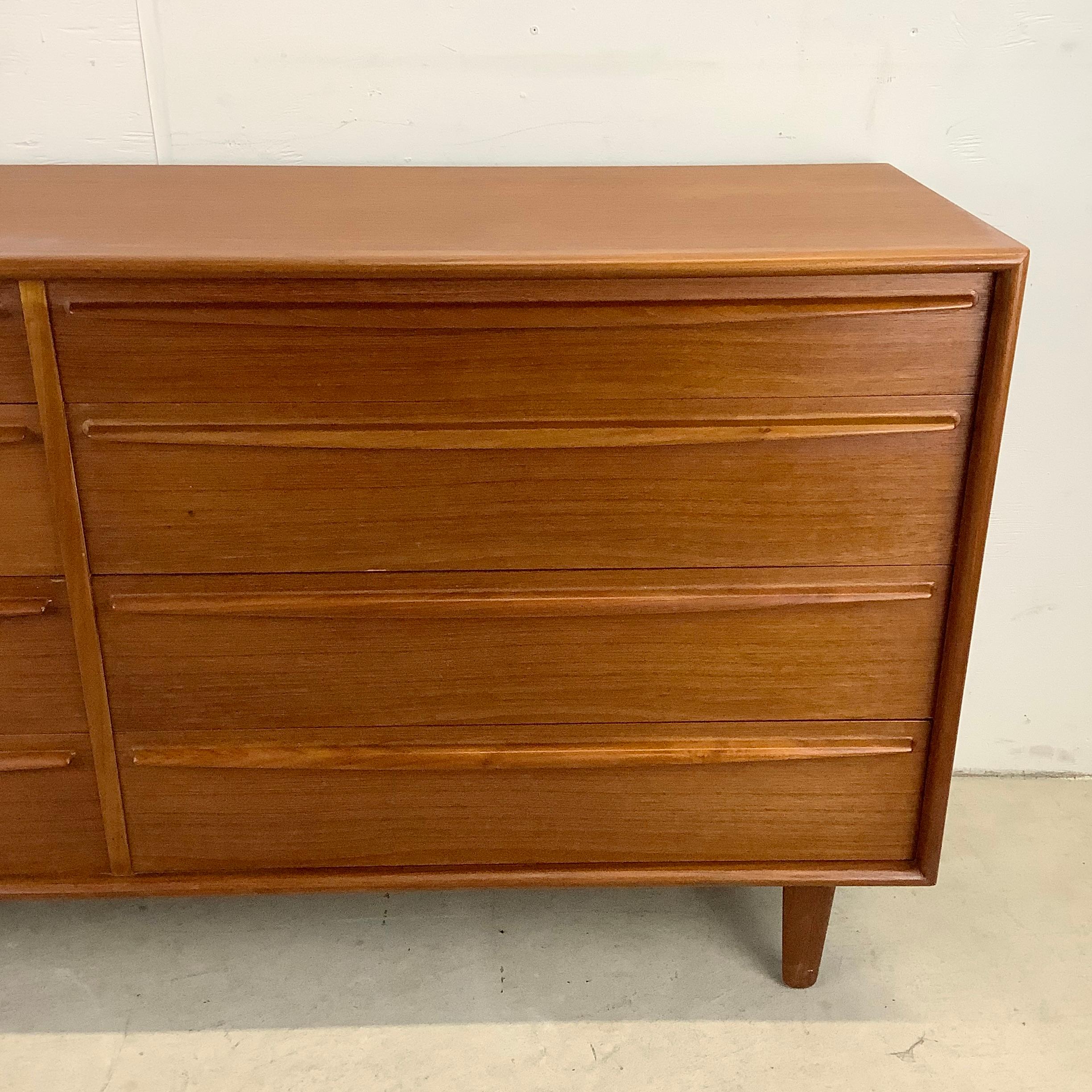 Scandinavian Modern Eight Drawer Teak Dresser by Lyby Møbler 1