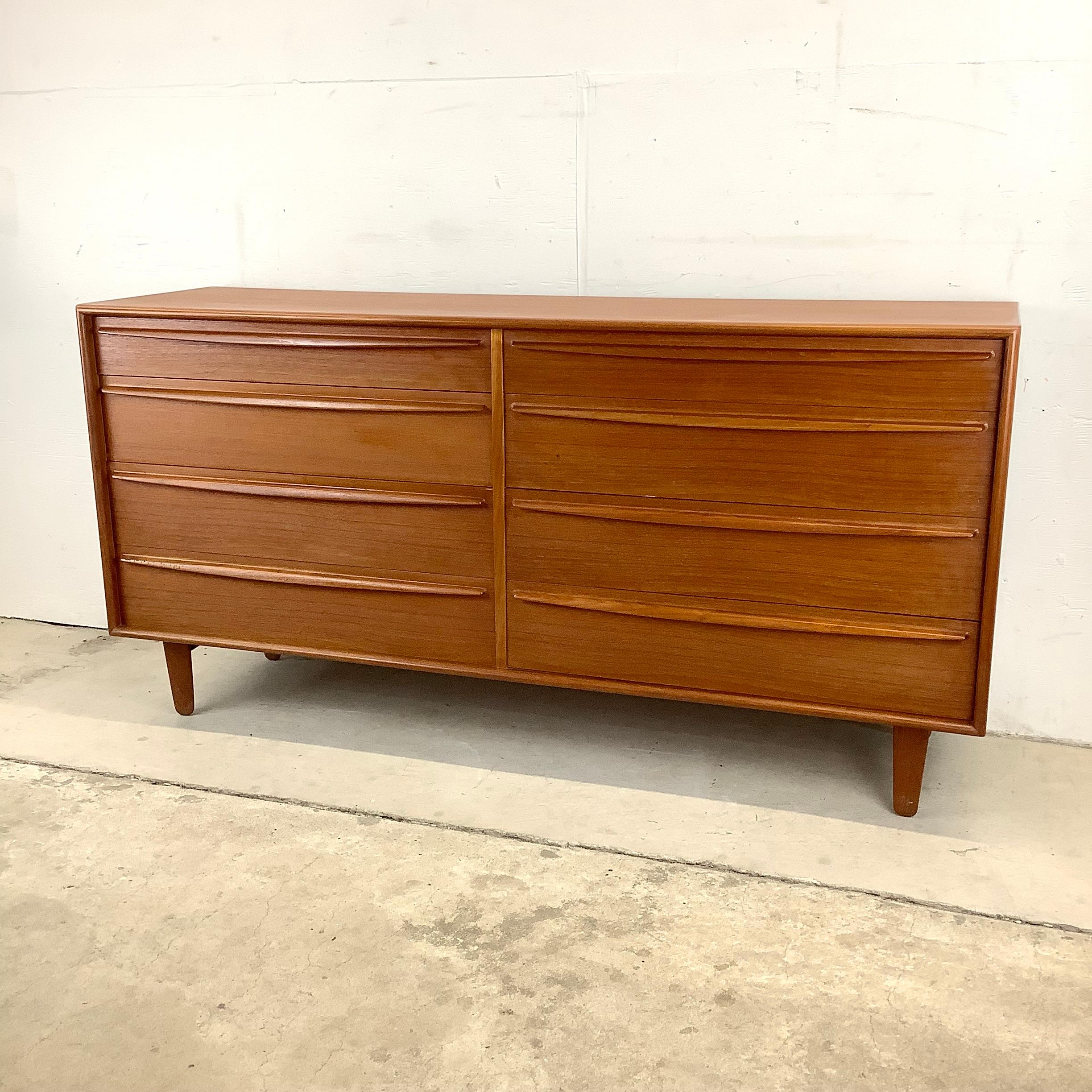 Scandinavian Modern Eight Drawer Teak Dresser by Lyby Møbler 2