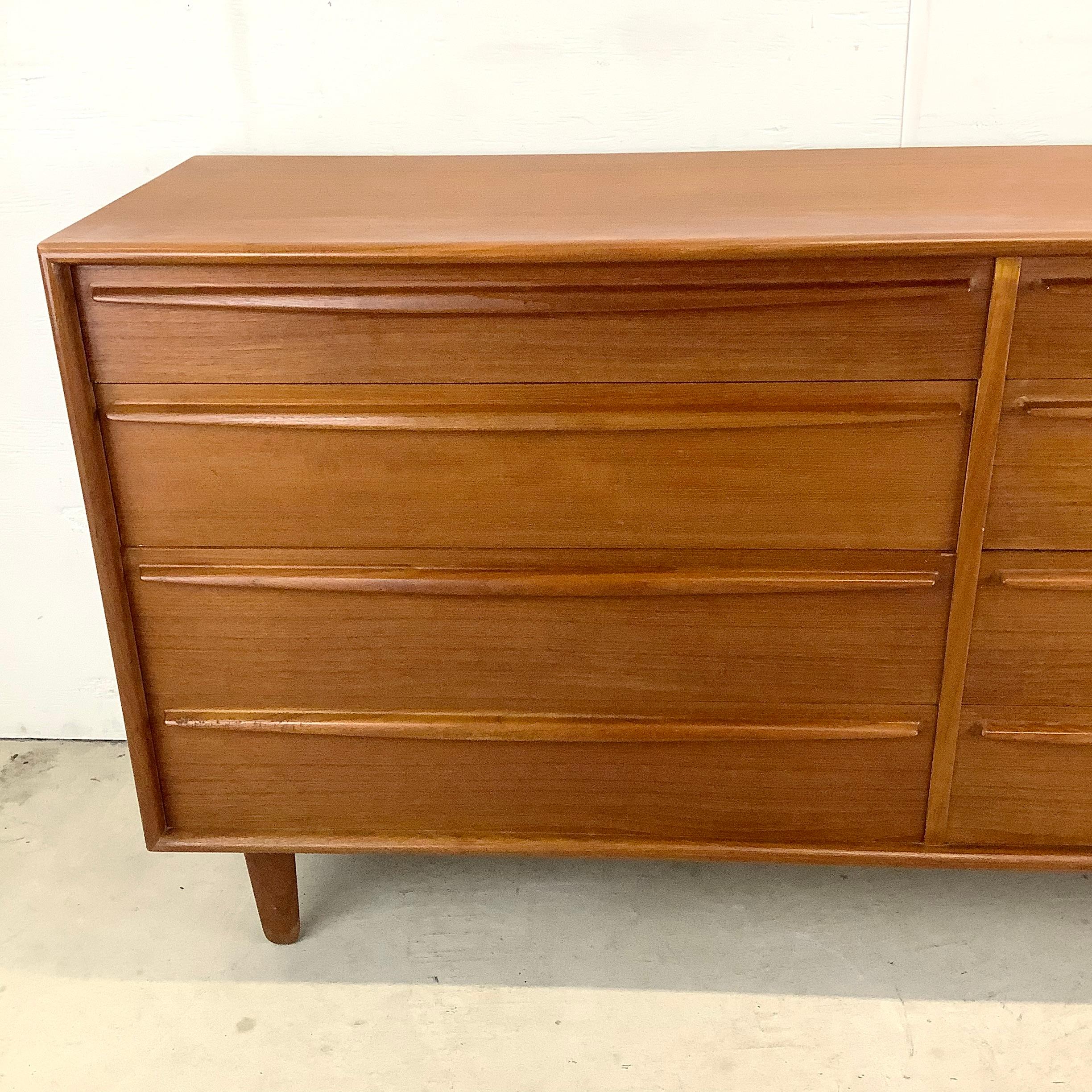 Scandinavian Modern Eight Drawer Teak Dresser by Lyby Møbler 3