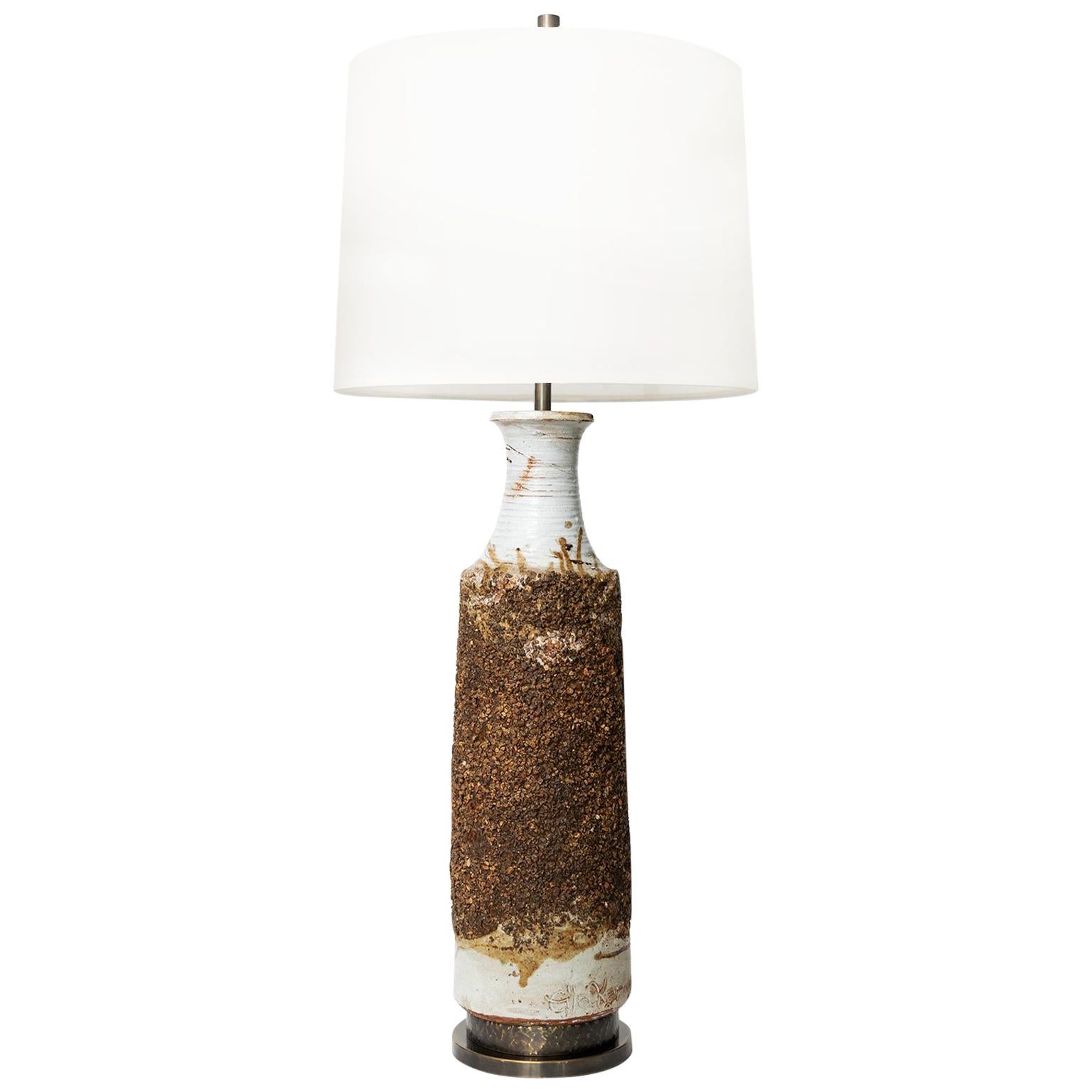 Lampe de bureau scandinave moderne en grès unique Eija Karivirta, Finlande en vente