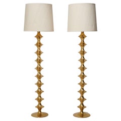 Lampade da terra scandinave moderne Elit AB in ottone vintage