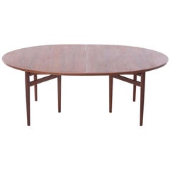 Scandinavian Modern Ellipse Shaped Teak Dining Table by Arne Vodder