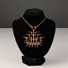 Scandinavian Modern Else & Paul Large Pendant in Bronze, Norway, 1960s