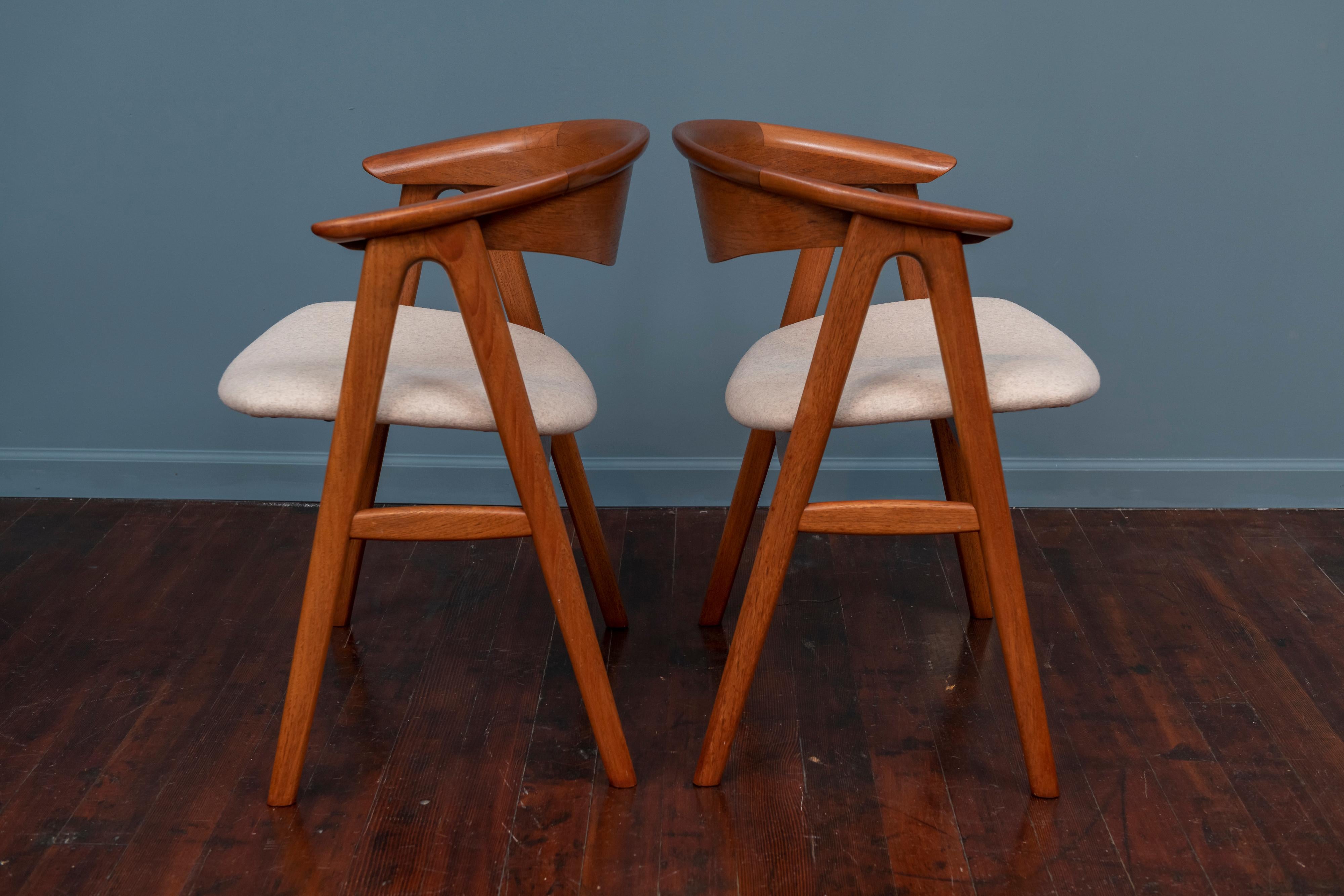 Danish Scandinavian Modern Erik Kirkegaard Teak Dining Chairs, Model 57