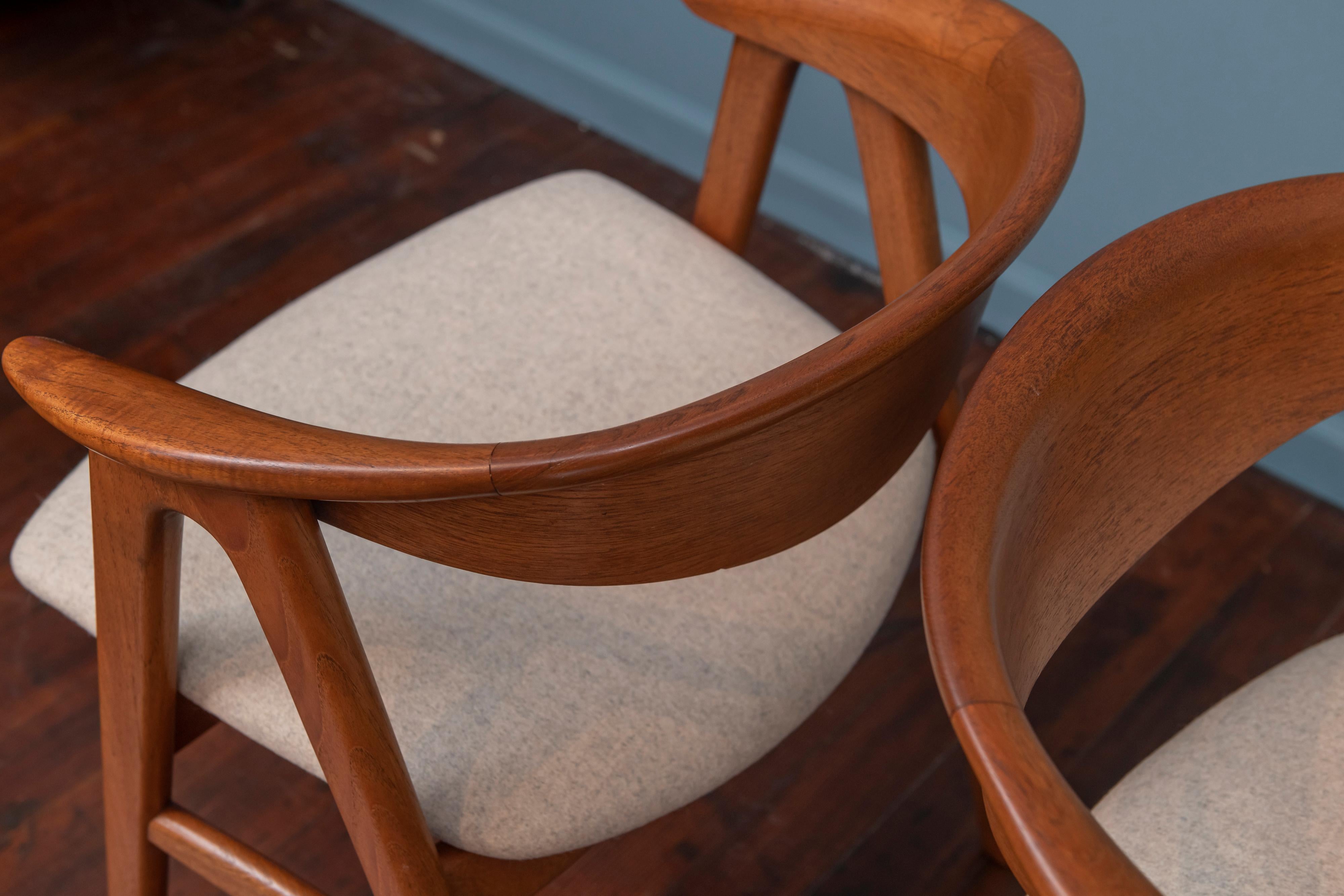 Scandinavian Modern Erik Kirkegaard Teak Dining Chairs, Model 57 In Good Condition In San Francisco, CA