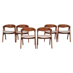 Scandinavian Modern Erik Kirkegaard Teak Dining Chairs, Model 57