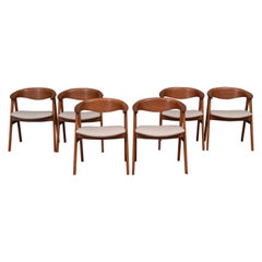 Scandinavian Modern Erik Kirkegaard Teak Dining Chairs, Model 57