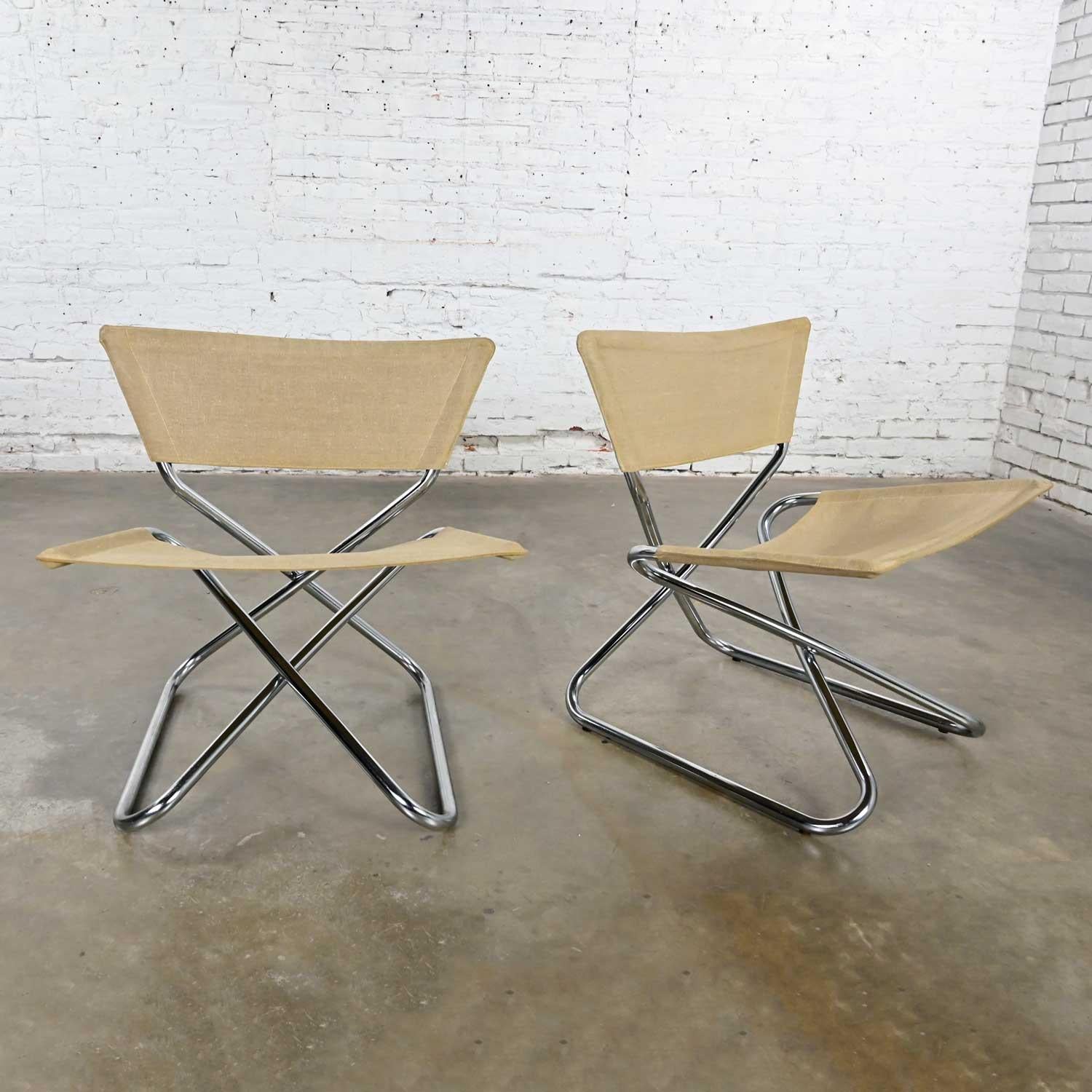 Scandinavian Modern Erik Magnussen Z Down Folding Chairs by Torben Orskov, Pair For Sale 7