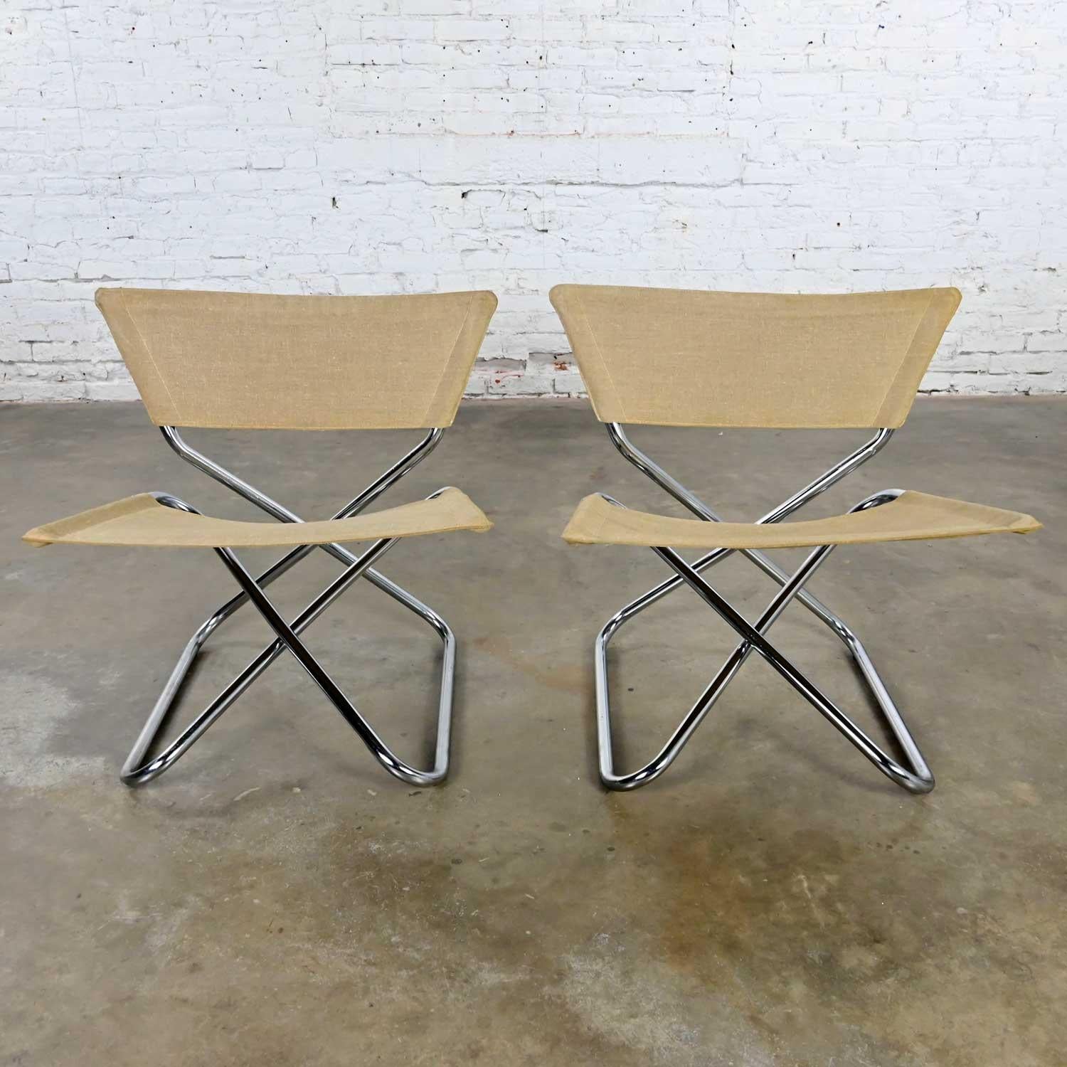 Scandinavian Modern Erik Magnussen Z Down Folding Chairs by Torben Orskov, Pair For Sale 8
