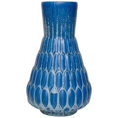 Scandinavian Modern Ewald Dahlskog Blue Glaze Vase from Bo Fajans