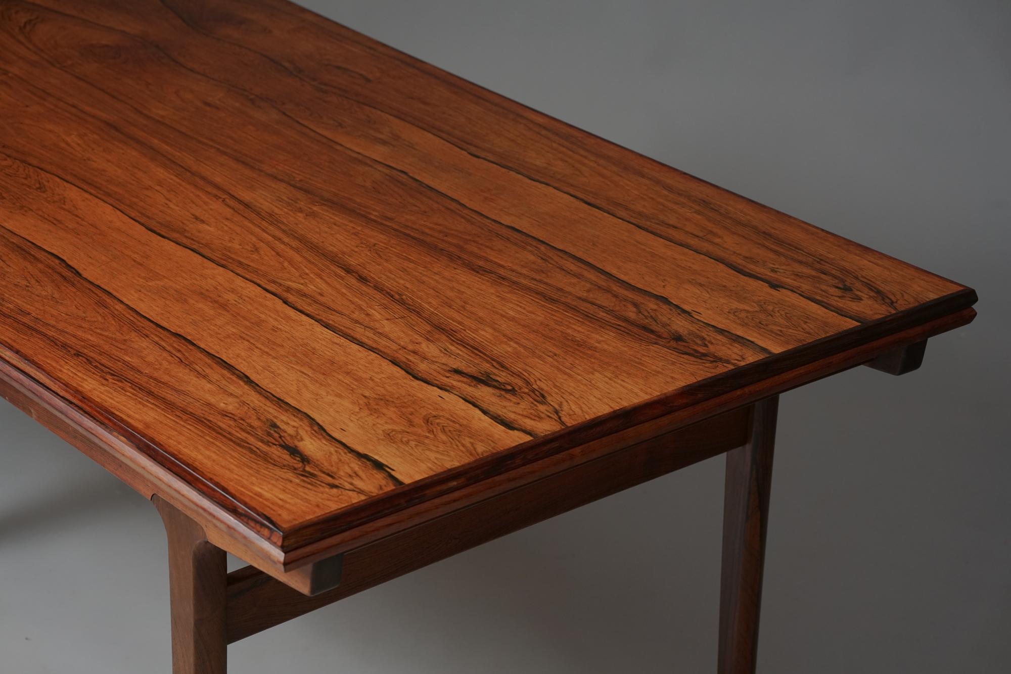 Finnish Scandinavian Modern Extendable Dining Table, Henning Kjærnulf, Denmark, 1960s For Sale