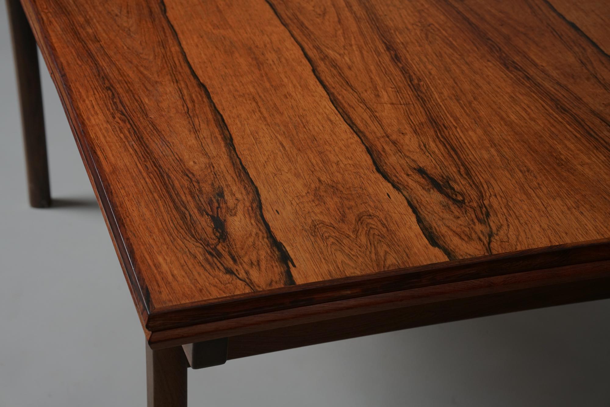 Palisander Scandinavian Modern Extendable Dining Table, Henning Kjærnulf, Denmark, 1960s For Sale