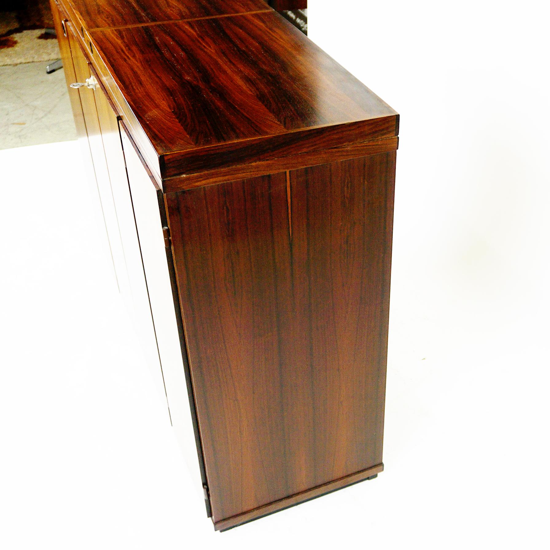 Scandinavian Modern Extendable Rosewood Dry Bar Buffet by Dyrlund Denmark 9