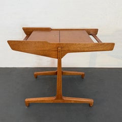 Scandinavian Modern Extendable Teak Side Serving Table