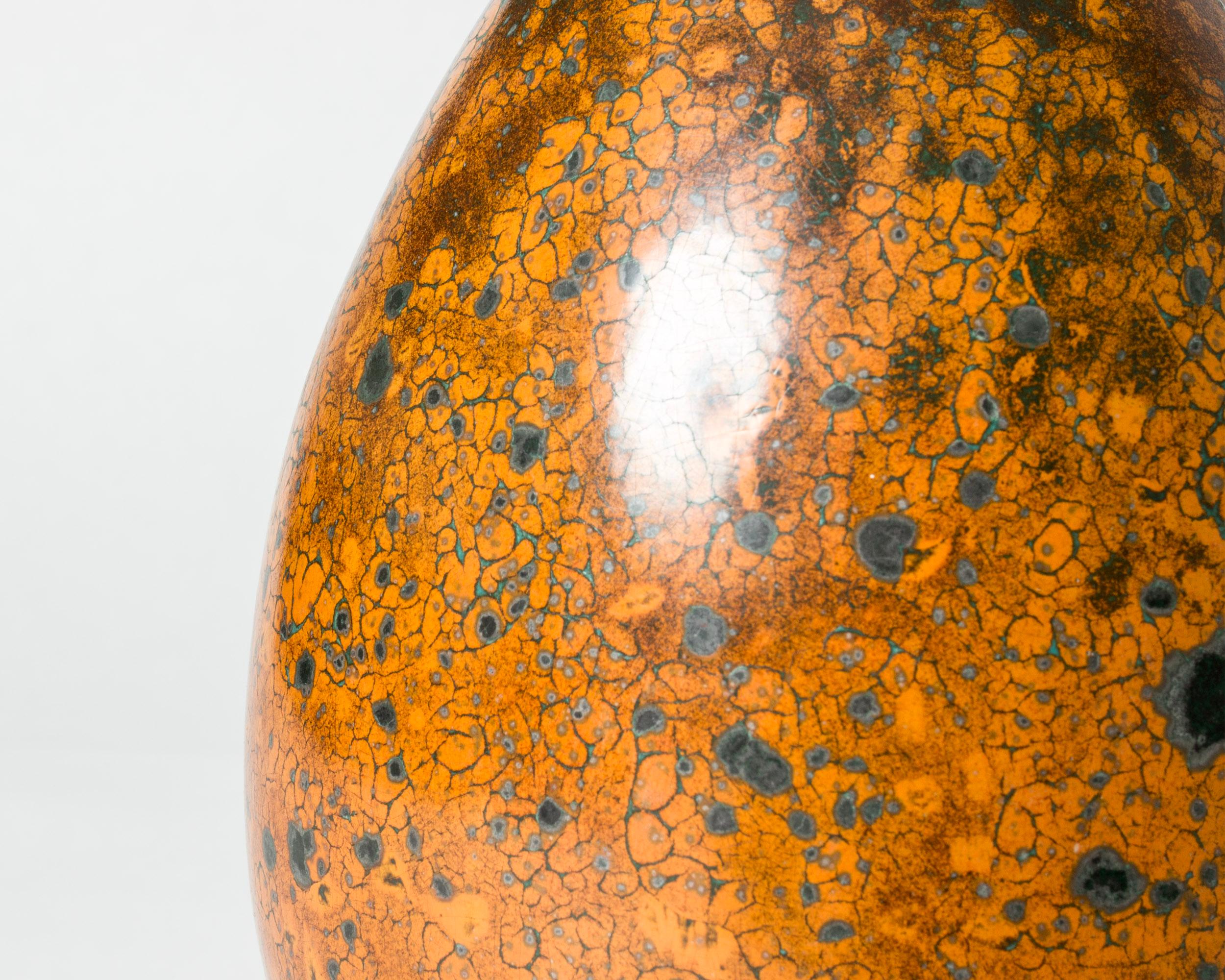 Scandinavian Modern Faience Egg sculpture by Hans Hedberg, Biot, France In Good Condition In Stockholm, SE