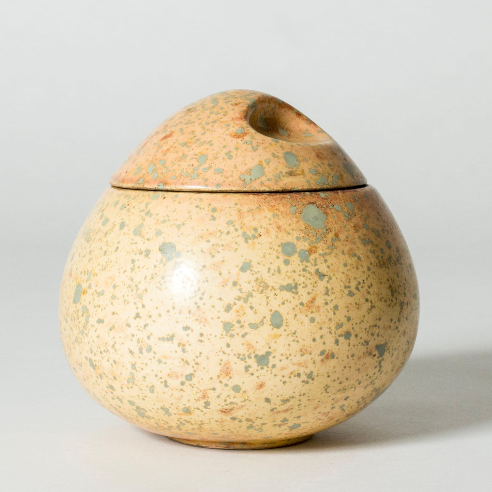 French Scandinavian Modern Faience jar by Hans Hedberg, Biot, France For Sale