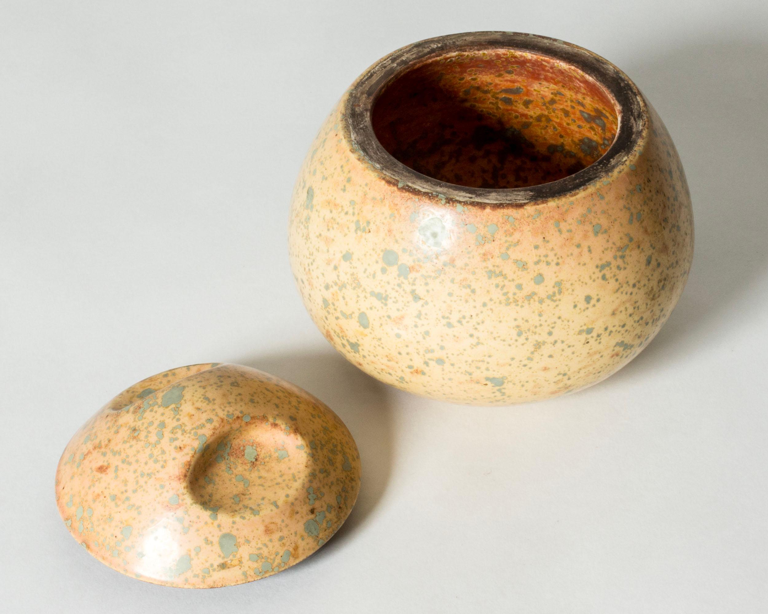 Late 20th Century Scandinavian Modern Faience jar by Hans Hedberg, Biot, France For Sale