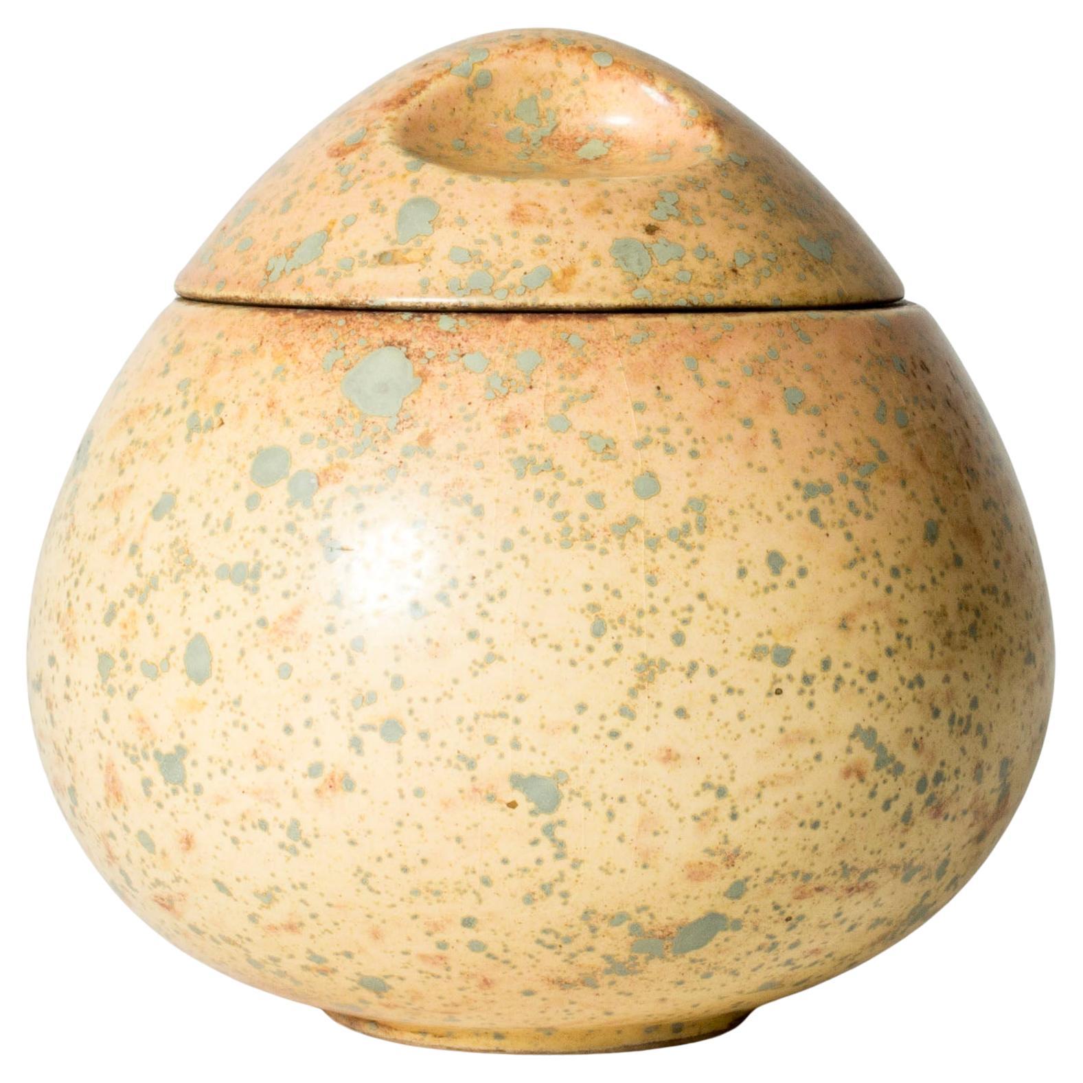 Scandinavian Modern Faience jar by Hans Hedberg, Biot, France