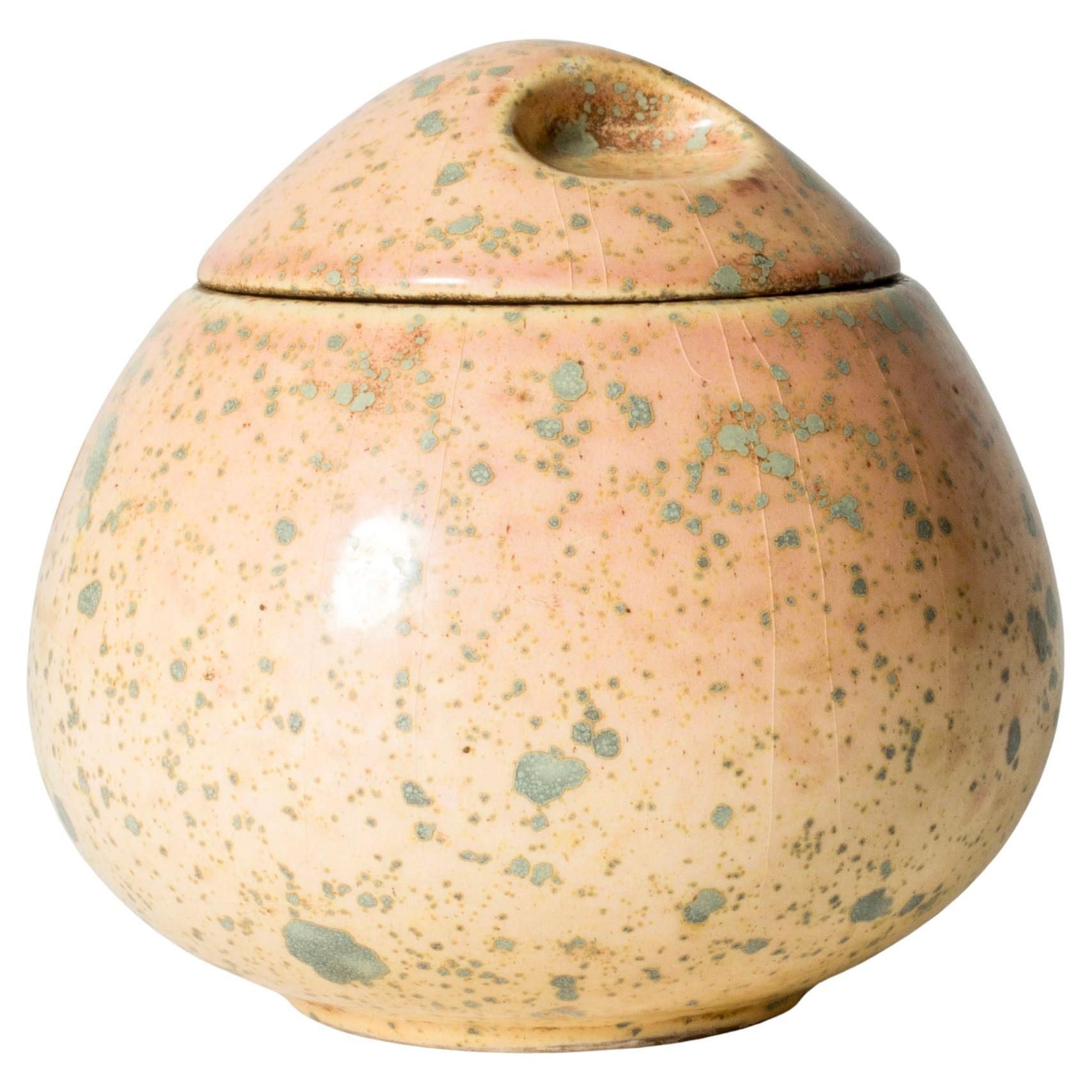 Scandinavian Modern Faience jar by Hans Hedberg, Biot, France