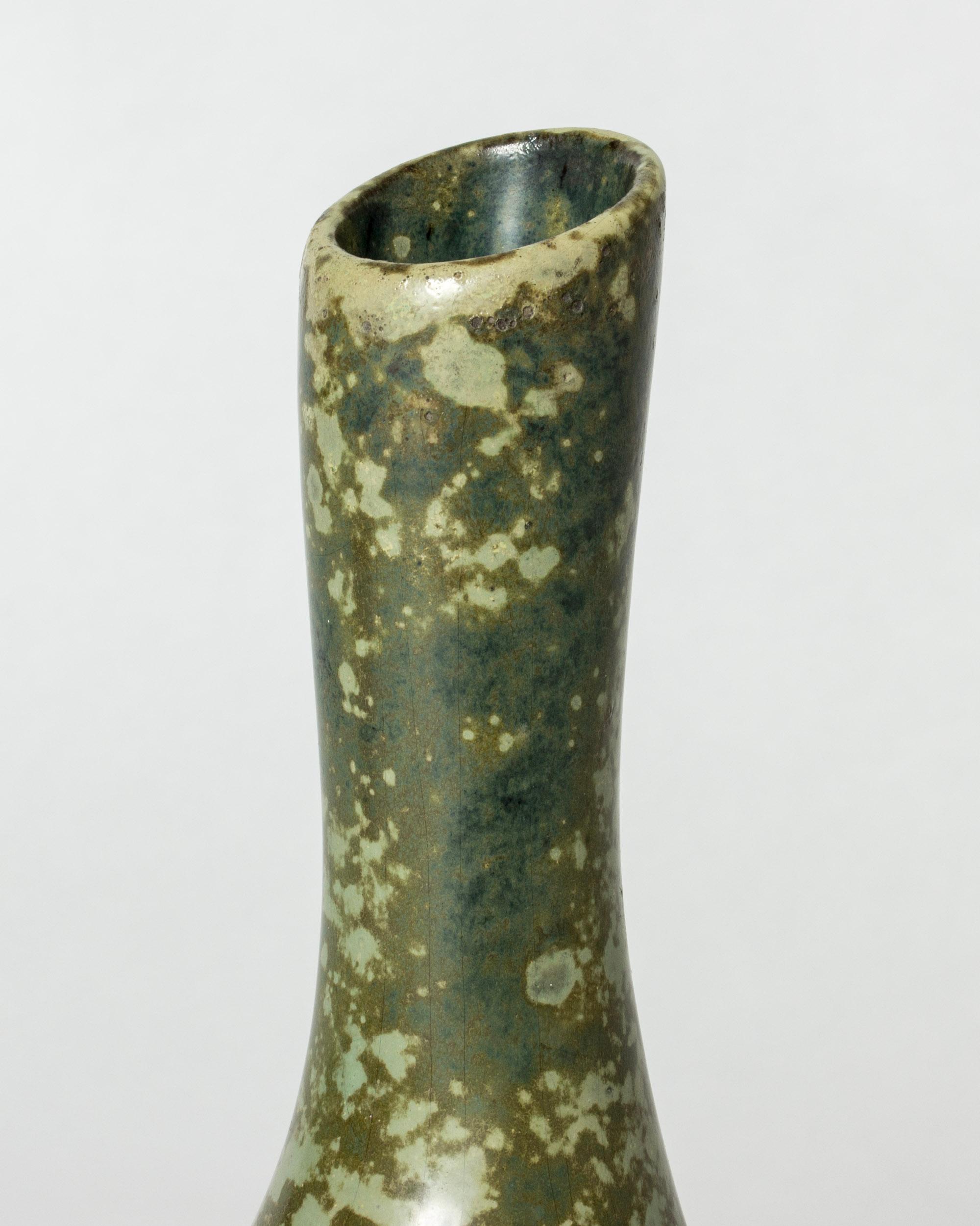 Late 20th Century Scandinavian Modern Faience vase by Hans Hedberg, Biot, France For Sale