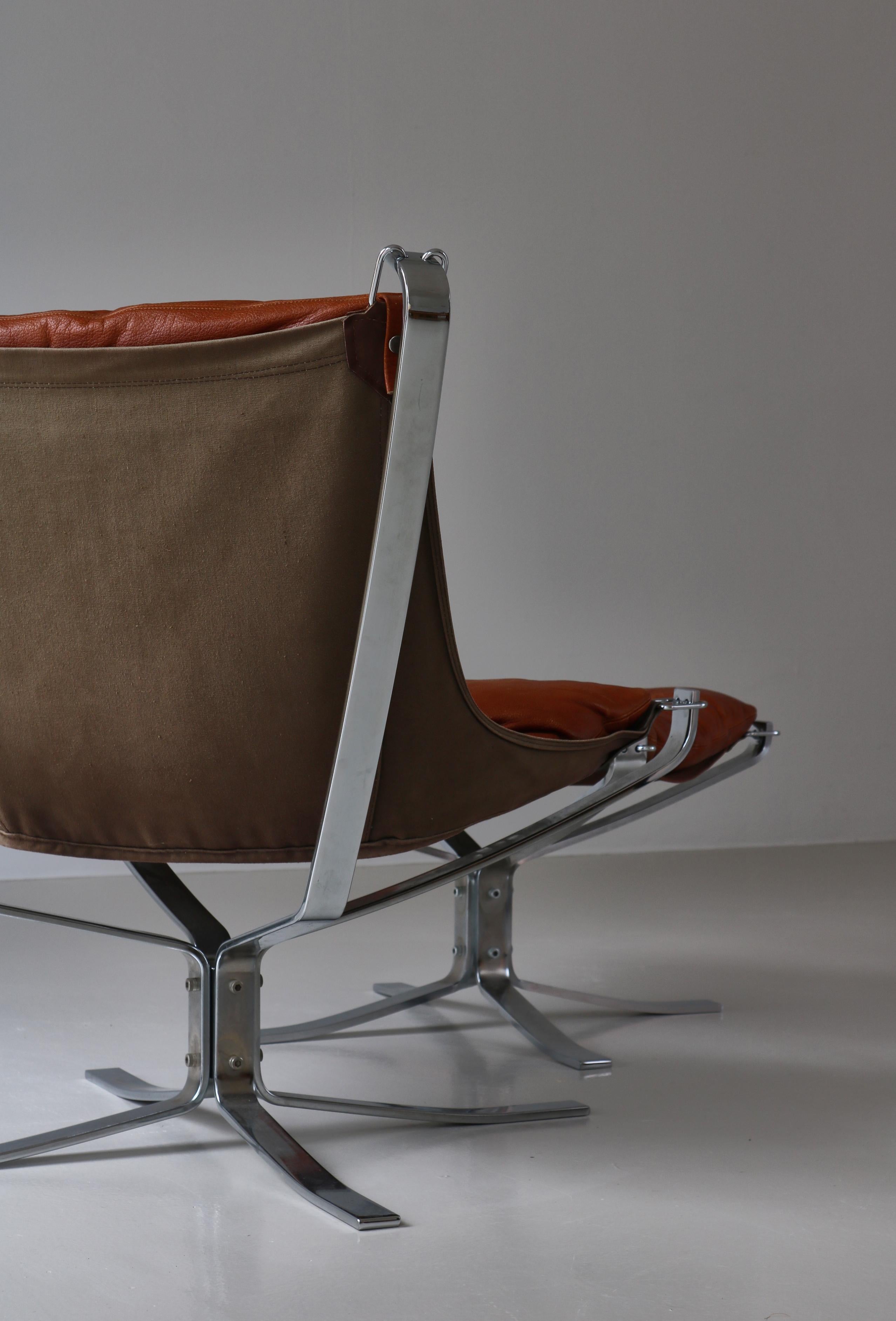 Chaise longue et ottoman The Moderns Falcon de Sigurd Ressell, années 1970 en vente 1