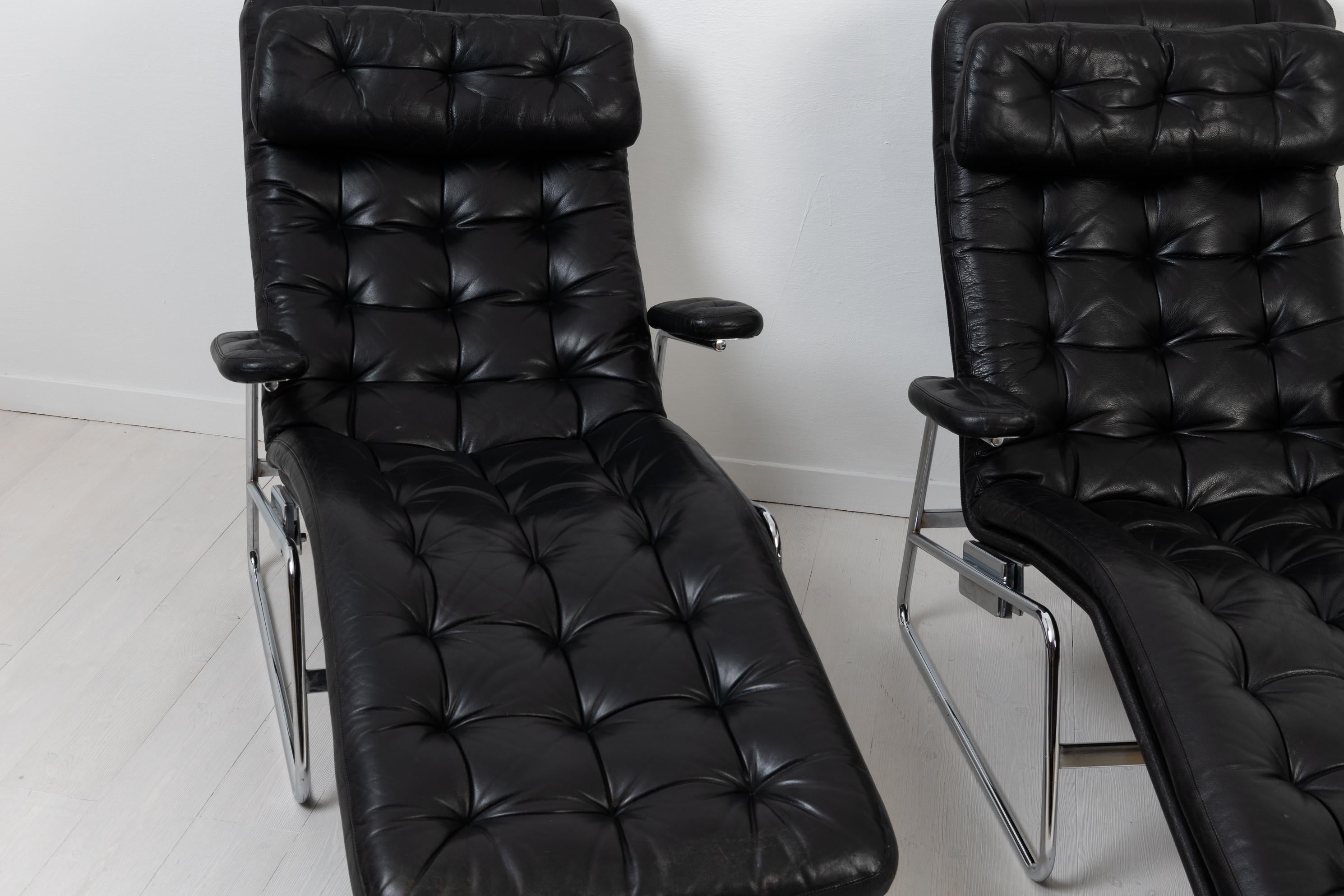 Leather Scandinavian Modern Fenix Lounge Chairs for DUX