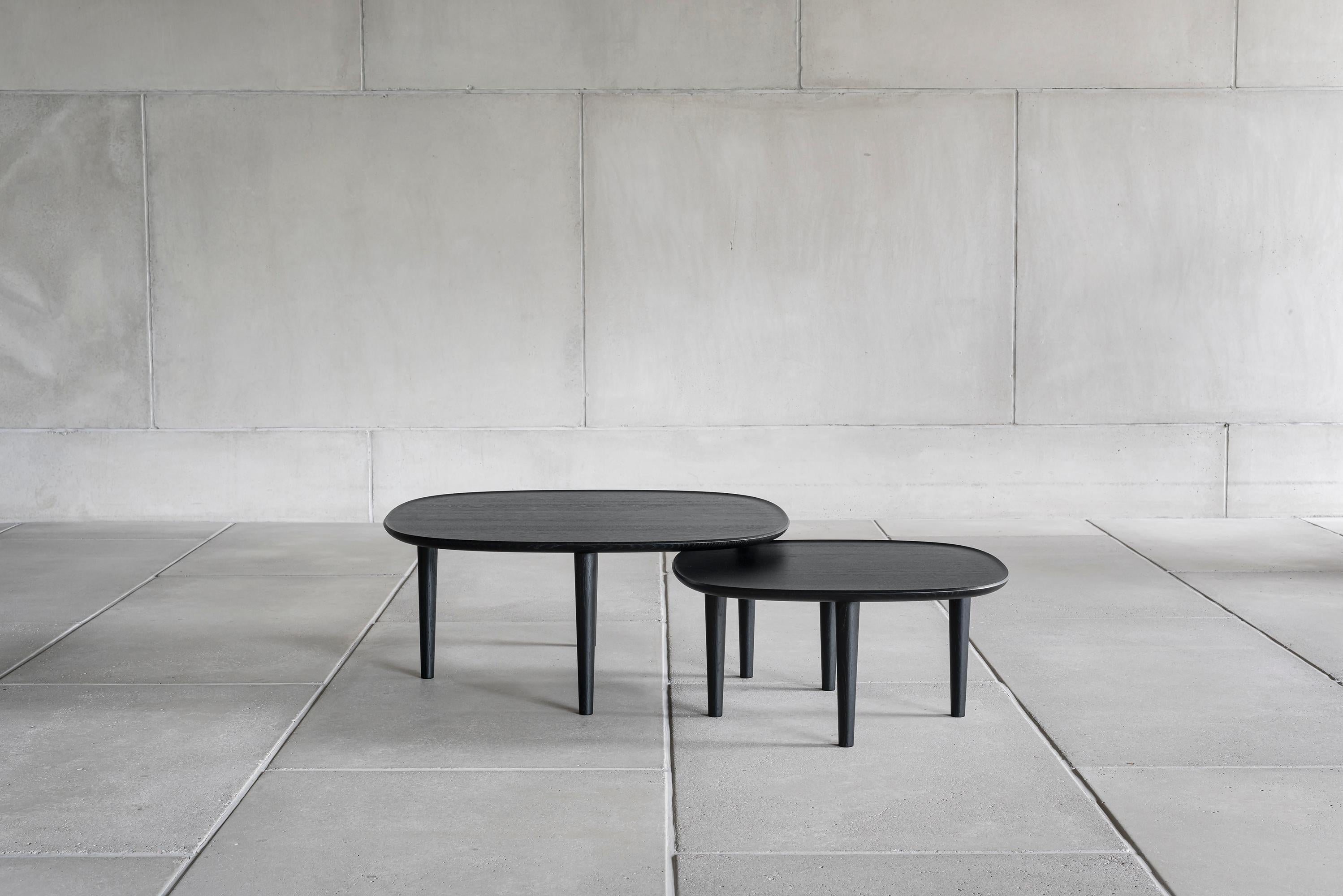 Contemporary Scandinavian Modern 'Fiori' Table 65 by Antrei Hartikainen x Poiat, Black Oak For Sale
