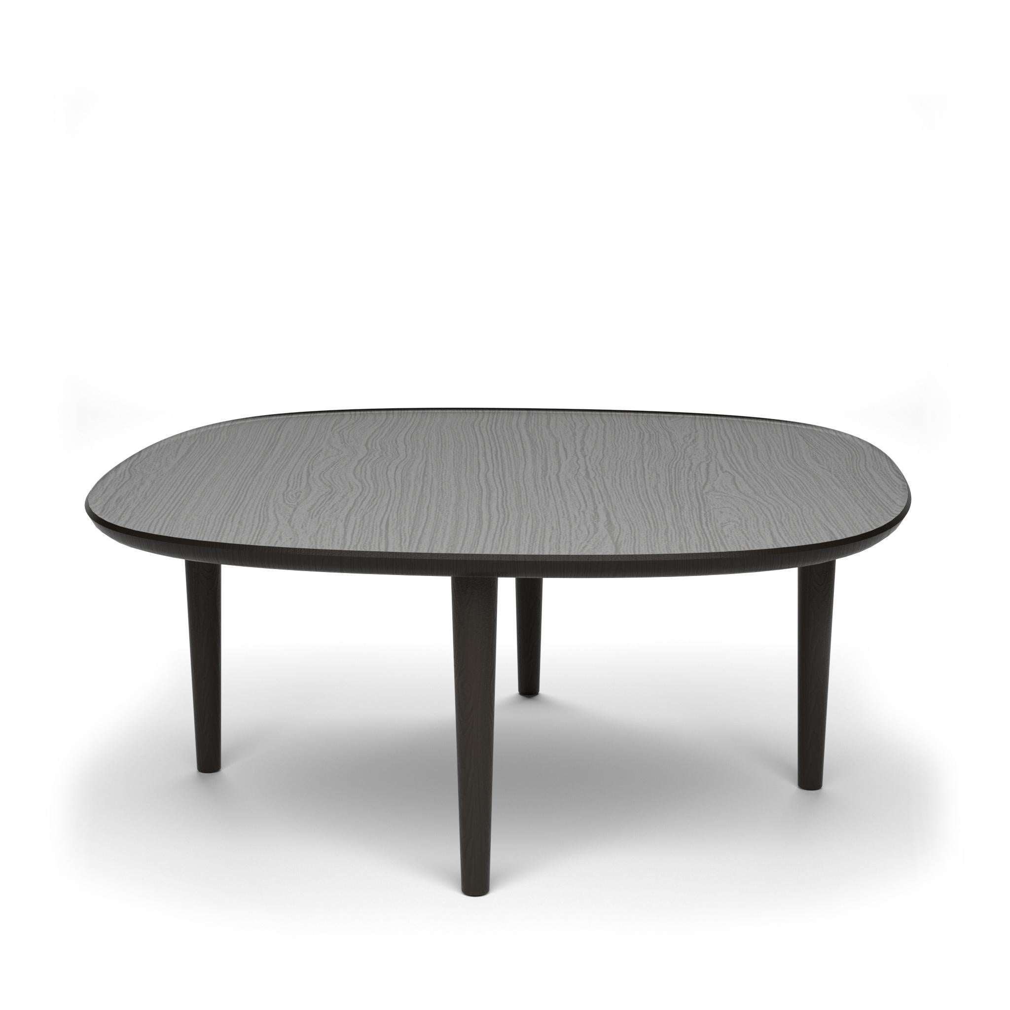 Table moderne scandinave Fiori 85 par Antrei Hartikainen x Poiat, chêne noir  en vente 3