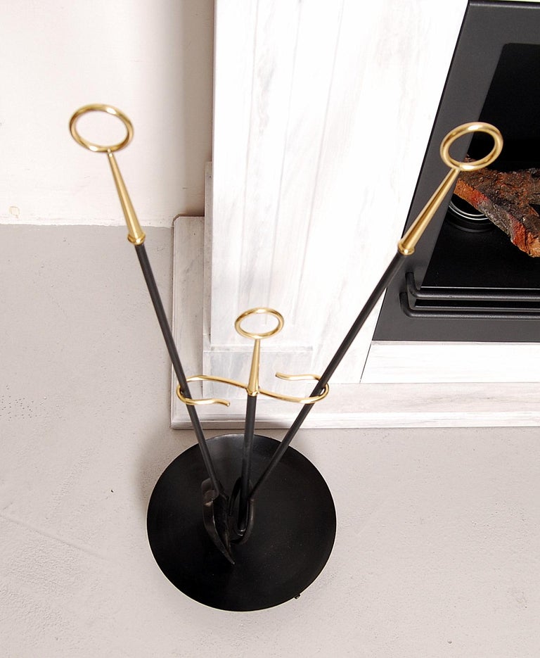 Scandinavian Modern Fireplace Tools by Gunnar Ander for Ystad Metall at
