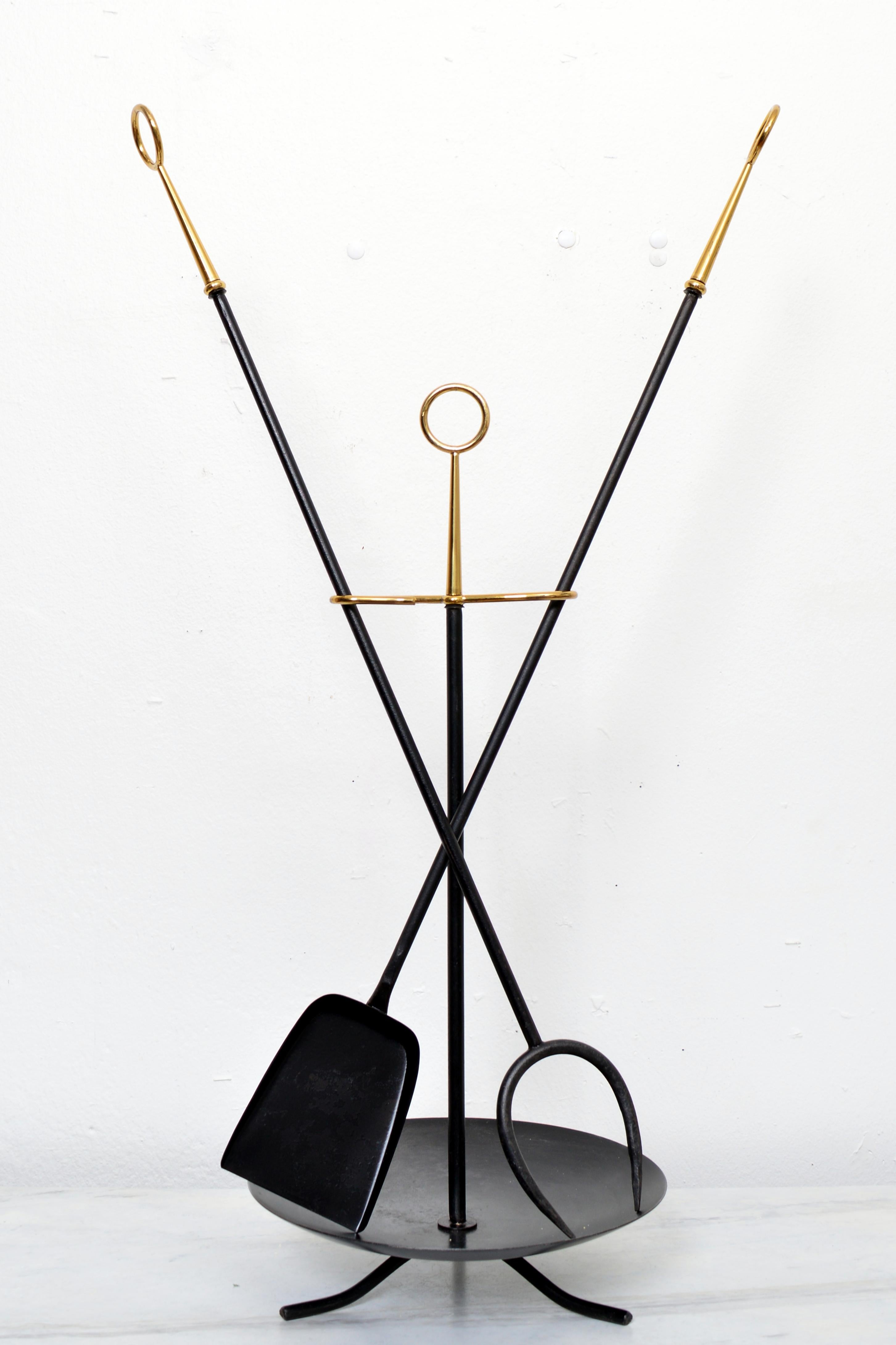 20th Century Scandinavian Modern Fireplace Tools by Gunnar Ander for Ystad Metall For Sale