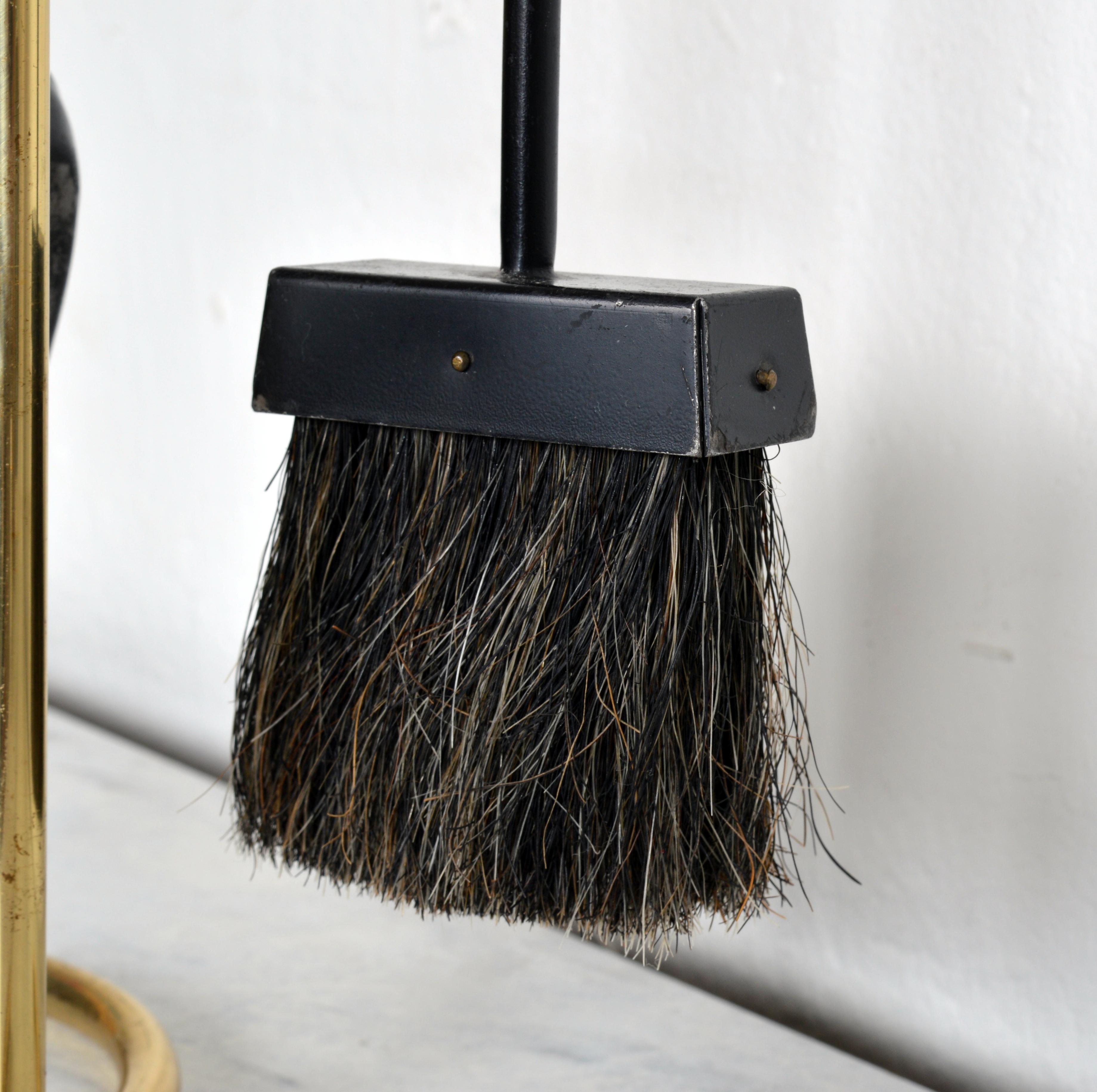Outils de cheminée scandinaves modernes de Gunnar Ander, Ystad-Metall Suède, années 1960 en vente 1