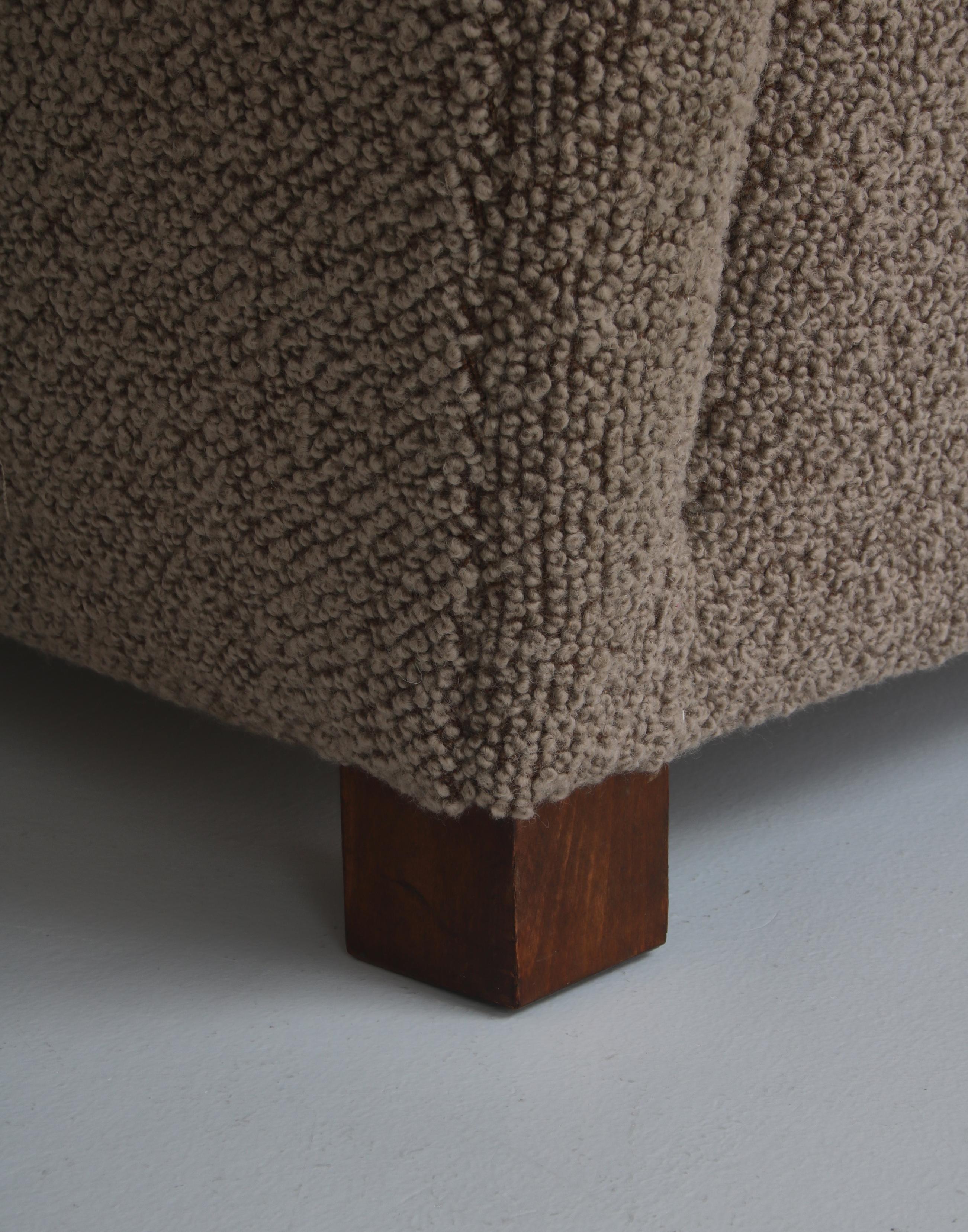 Scandinavian Modern Flemming Lassen Boucle Easy Chair, 1940s, Denmark 3