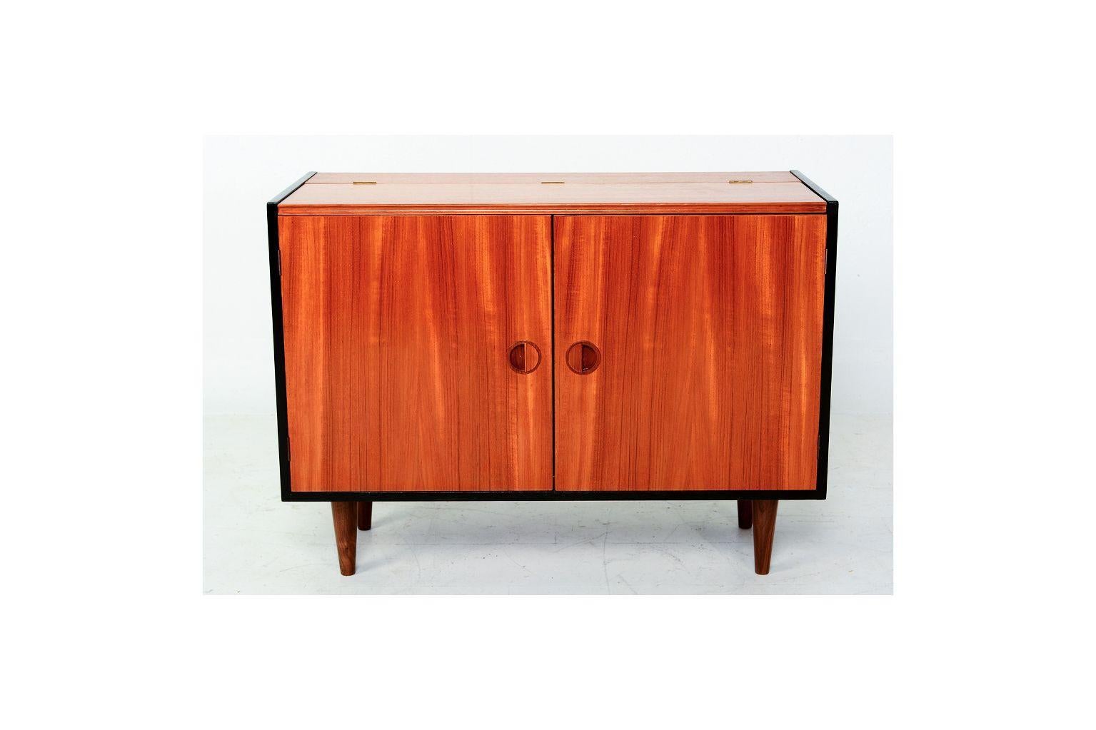 Mid-20th Century Scandinavian Modern Flip Top Teak Storage Cabinet 1960s after Nils Jonsson