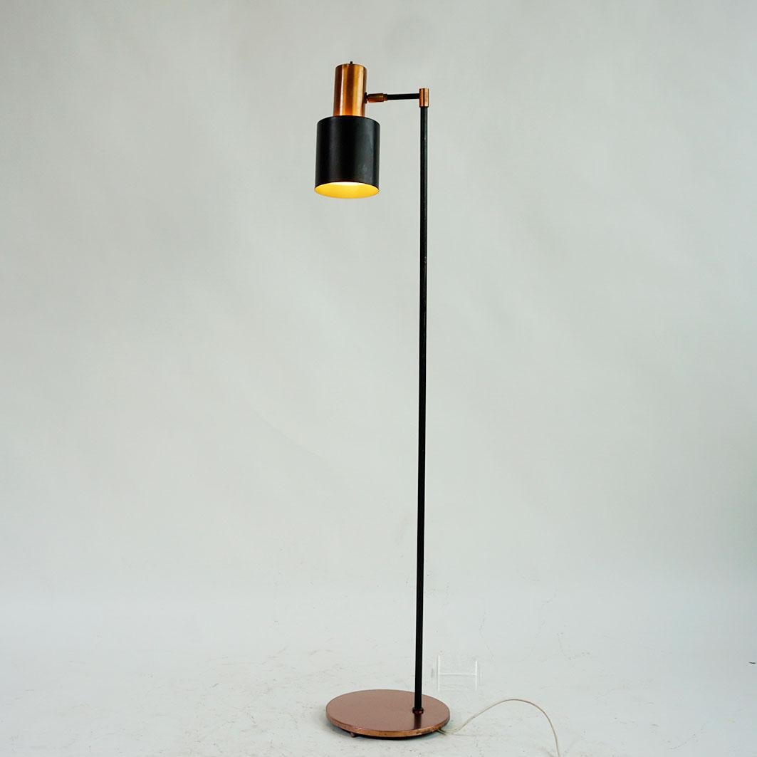 Copper Scandinavian Modern Floor Lamp Studio by Jo Hammerborg for Fog and Morup