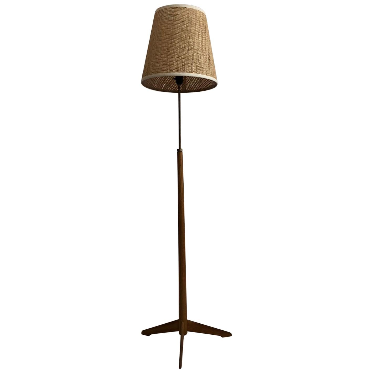 Scandinavian Modern Floor Lamp with Wooden Stand by Bergboms