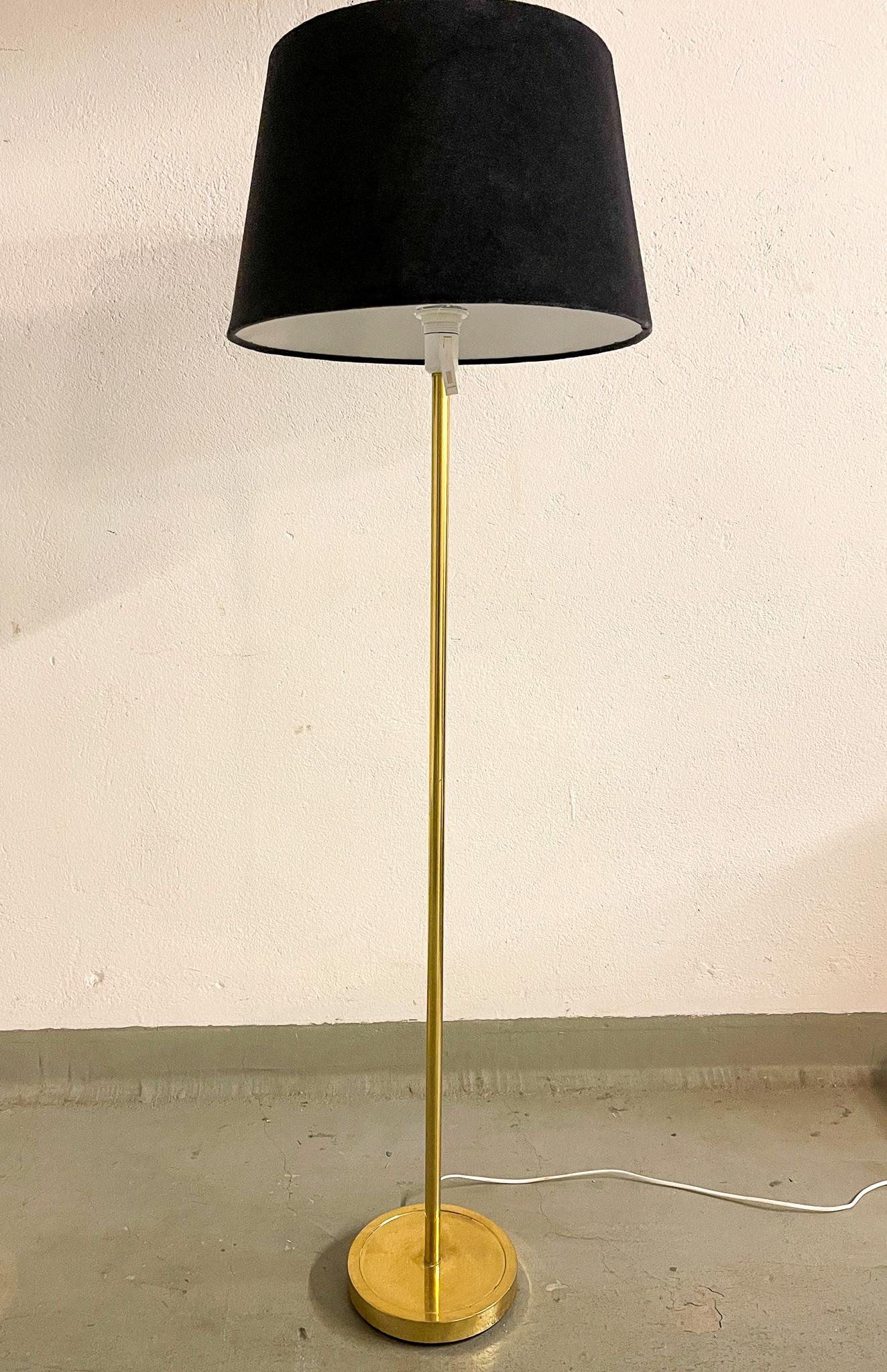 Late 20th Century Scandinavian Modern Floor Lamps in Brass 