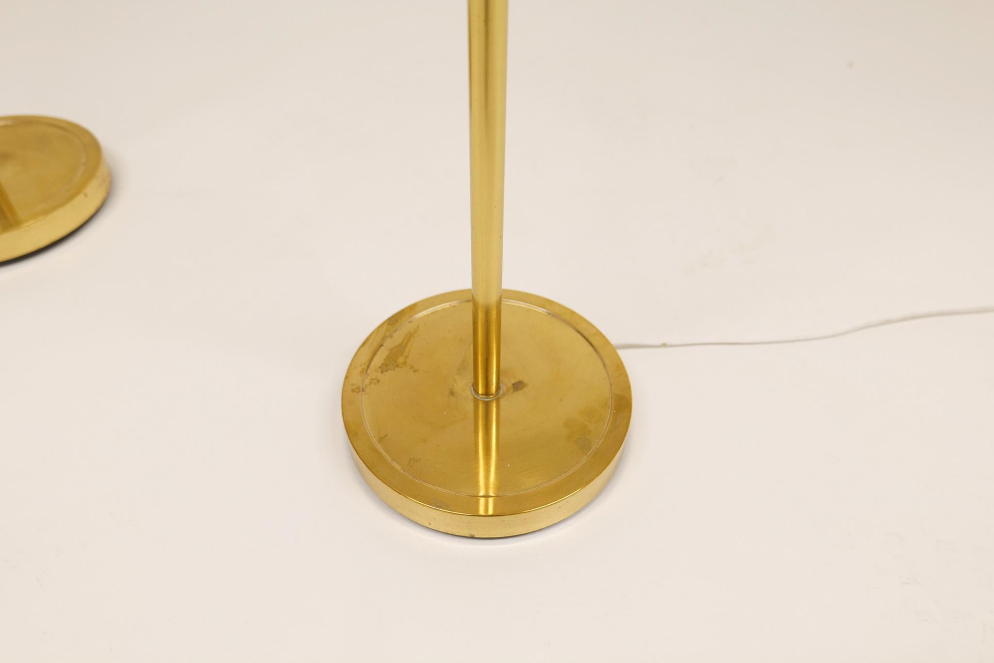 Late 20th Century Scandinavian Modern Floor Lamps in Brass 
