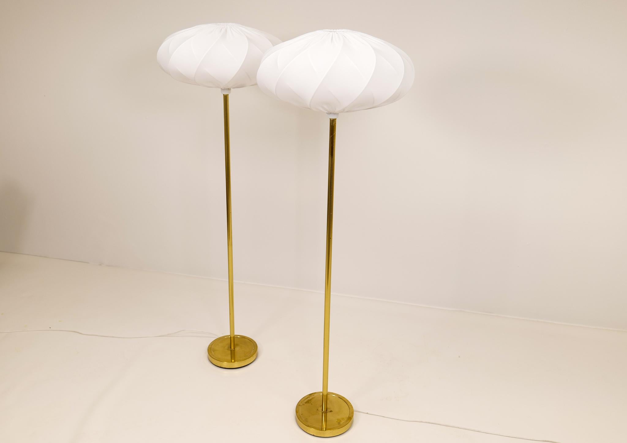 Scandinavian Modern Floor Lamps in Brass 