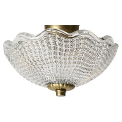 Scandinavian Modern Flush Mount by Carl Fagerlund, Orrefors, Sweden, 1940s