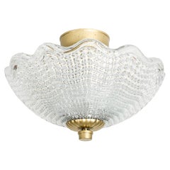Scandinavian Modern Flush Mount by Carl Fagerlund, Orrefors, Sweden, 1940s