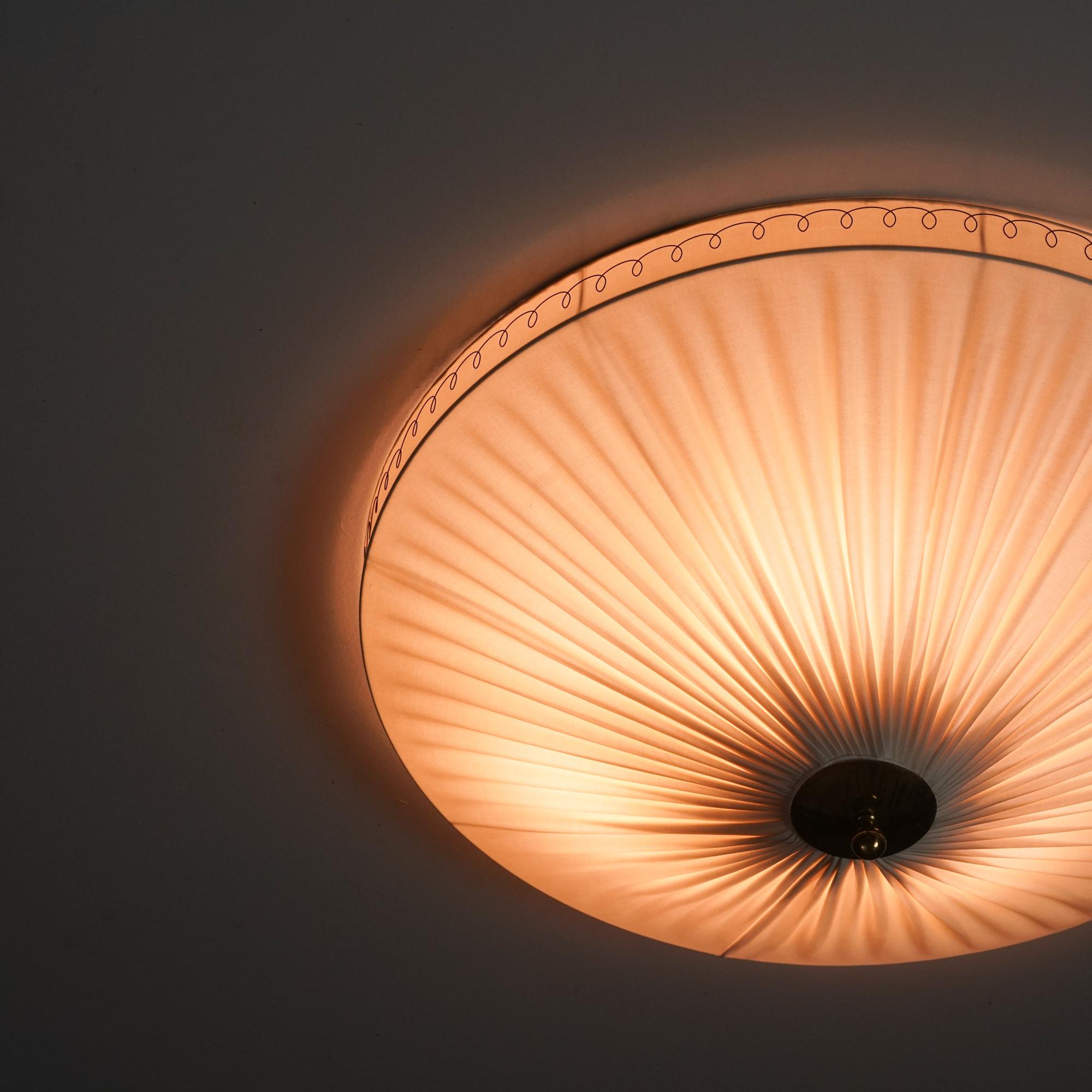 Brass Scandinavian Modern Flush Mount, Finland, 1950s For Sale