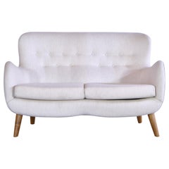 Vintage Scandinavian Modern Frits Schlegel 1940s Sofa in Savak Wool and Oak