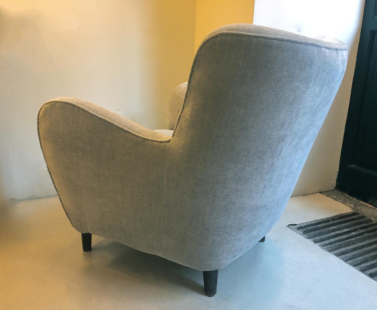 Danish Scandinavian Modern Fritz Hansen Style Grey Armchair, 1940