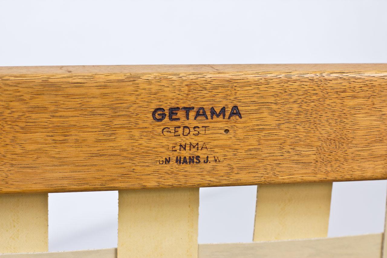 Scandinavian Modern GE-375 Pair of Lounge Chairs, Hans Wegner for GETAMA Denmark 10