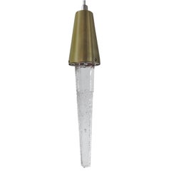 Scandinavian Modern Glass & Brass Icicle Pendant Lamp from Atelje Engberg, 1960s
