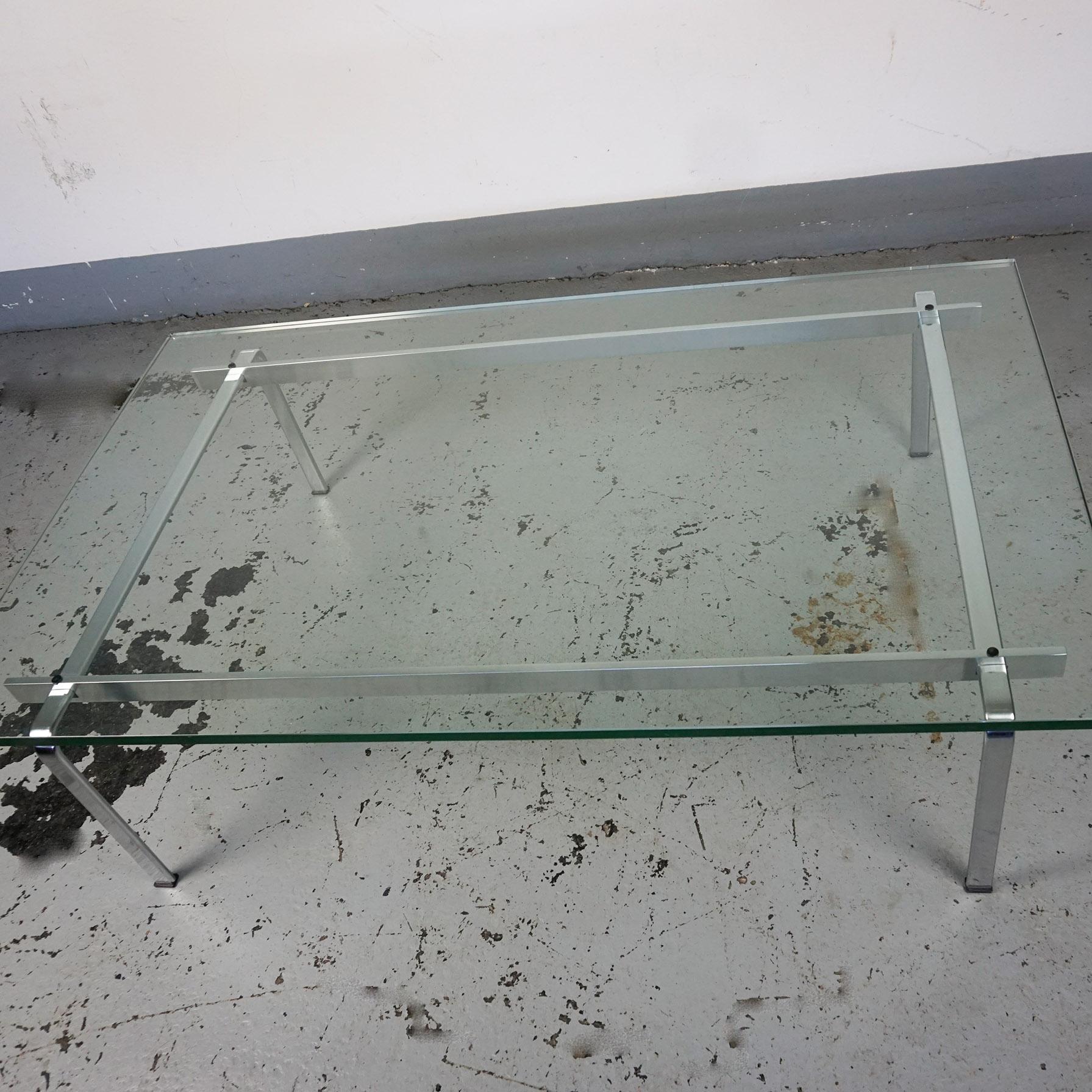 Danish Scandinavian Modern Glass and Steel Coffee Table by Fabricius and Kastholm