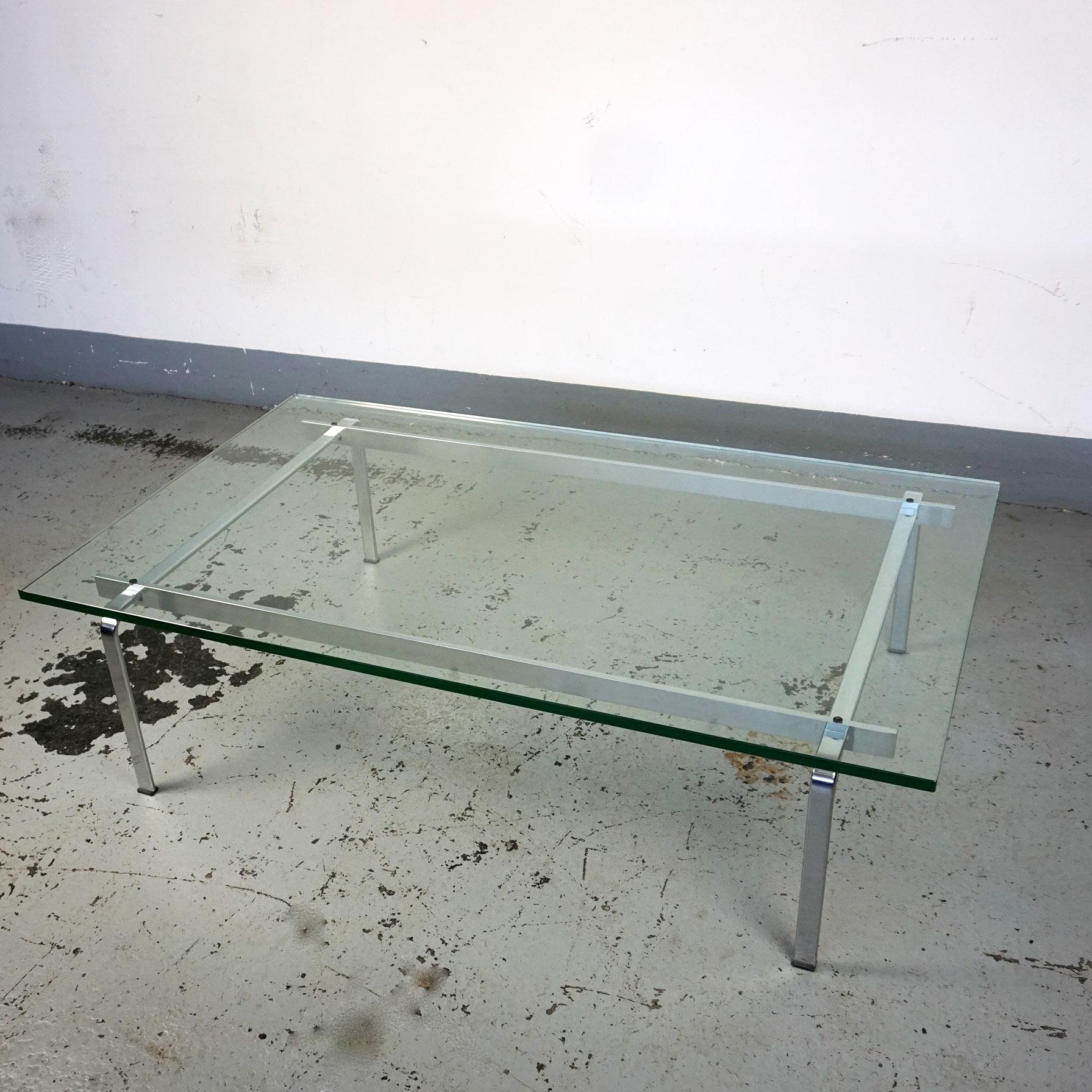 Scandinavian Modern Glass and Steel Coffee Table by Fabricius and Kastholm 1